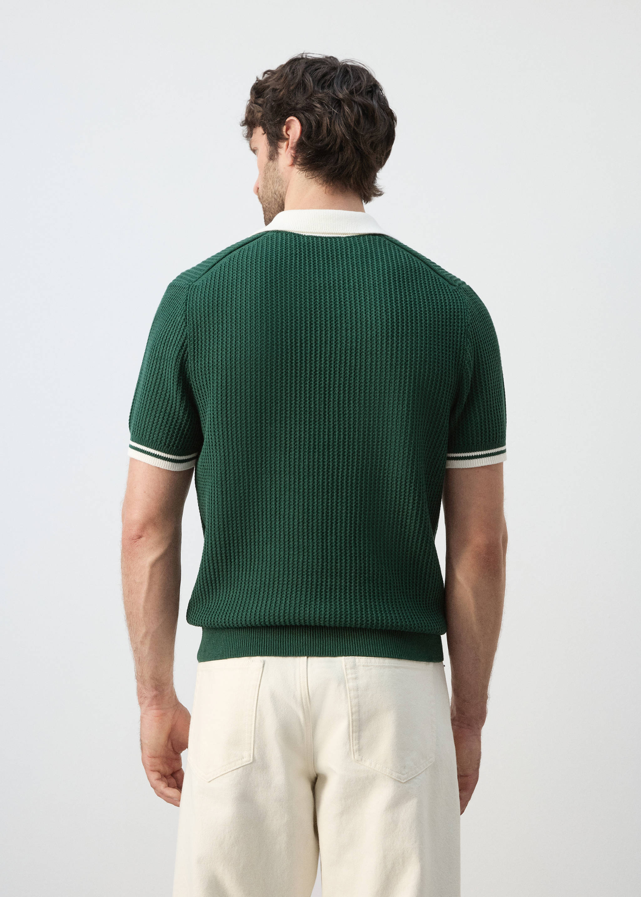 Cotton structured polo shirt - Reverse of the article
