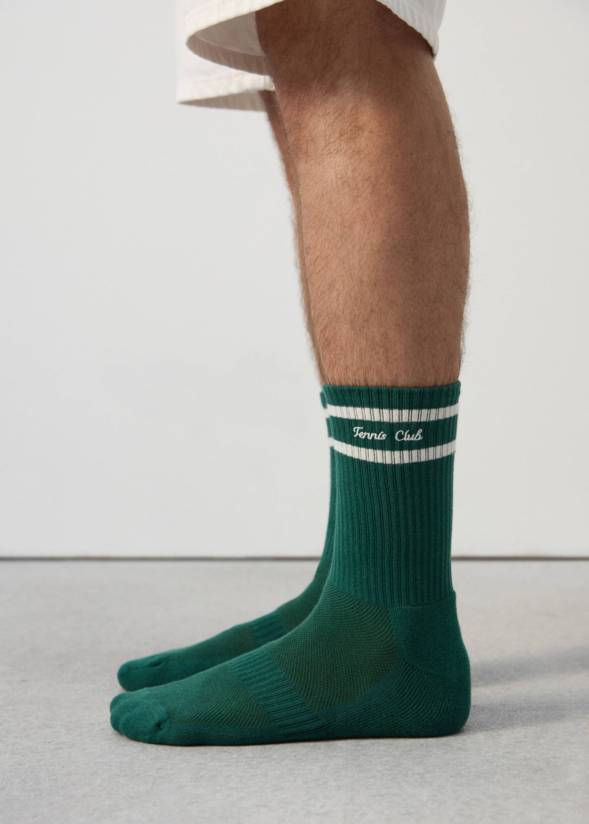 Striped socks with embroidered text - Details of the article 9