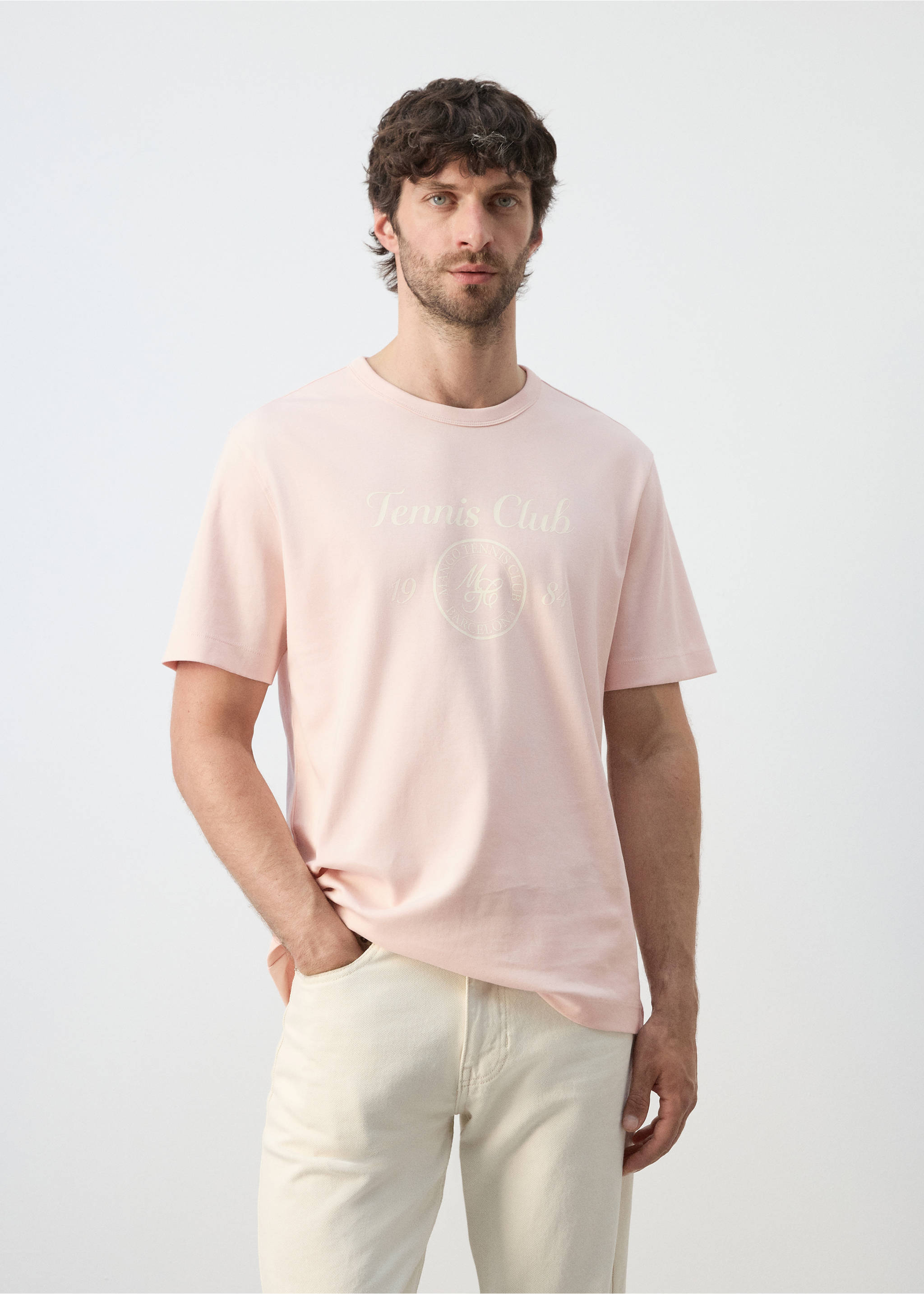 100% cotton printed t-shirt - Medium plane, Light Pink. Ref: 27047793-00.