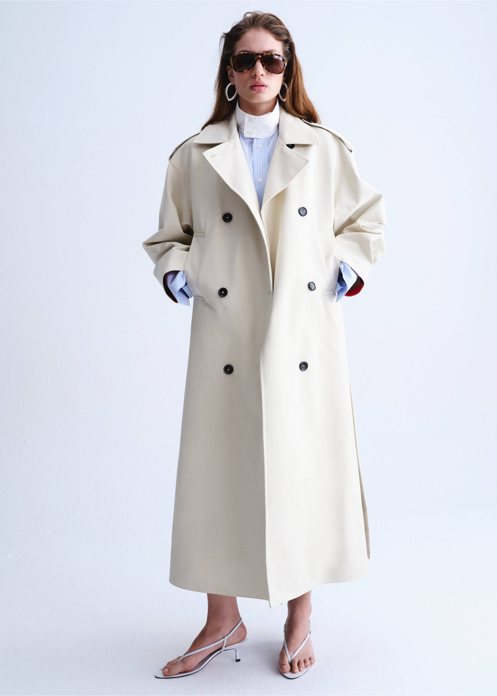 Poplin funnel neck shirt - General plane, Sky Blue. Ref: 27047796-00.