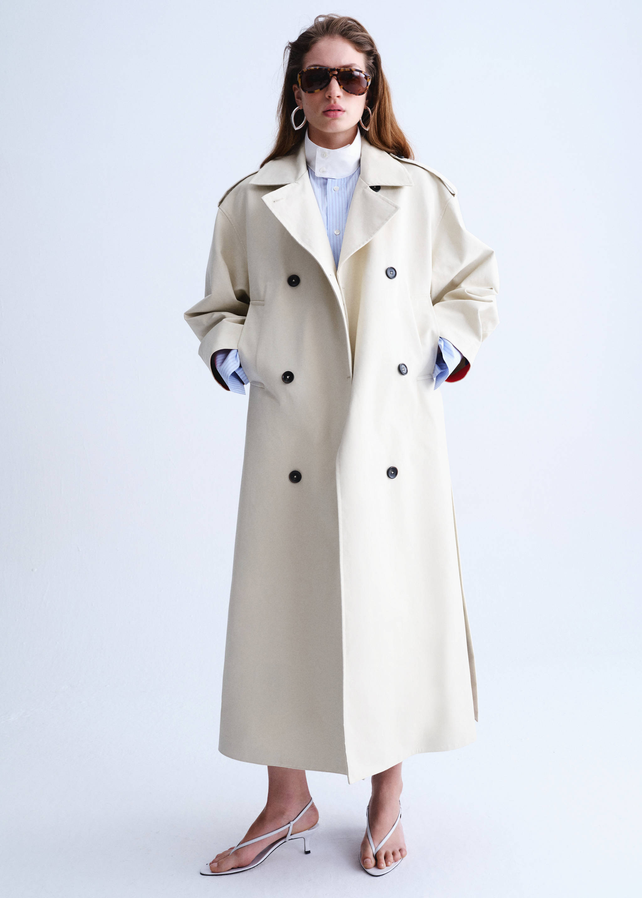 Poplin funnel neck shirt - General plane