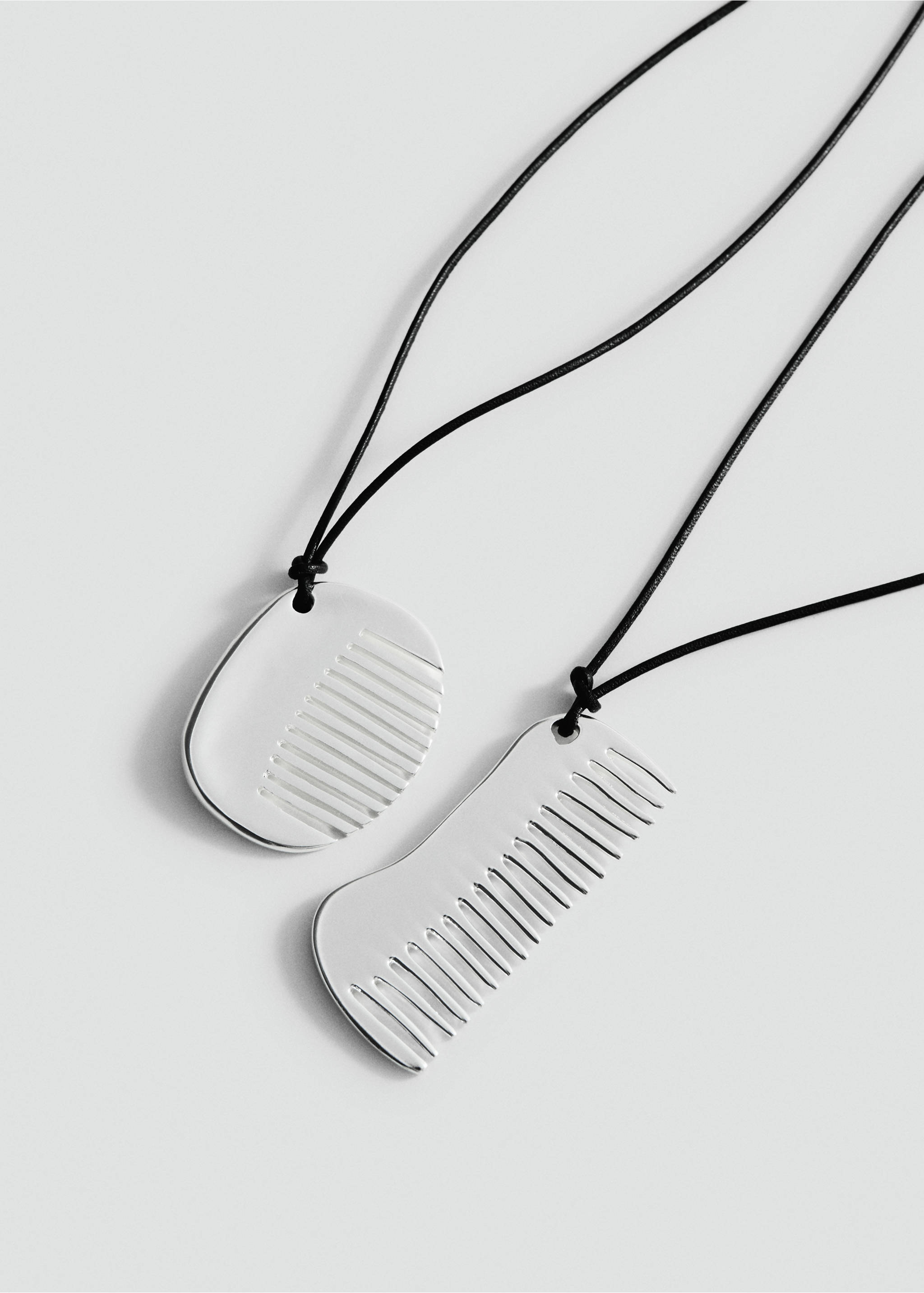 Combined comb necklace - Medium plane, Silver. Ref: 27047799-00.