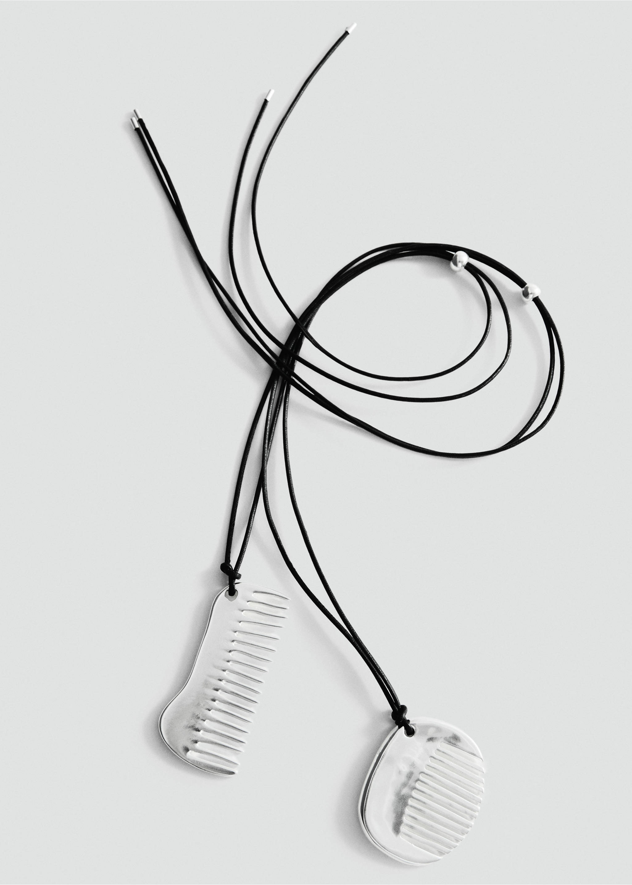 Combined comb necklace - Details of the article 2, Silver. Ref: 27047799-00.