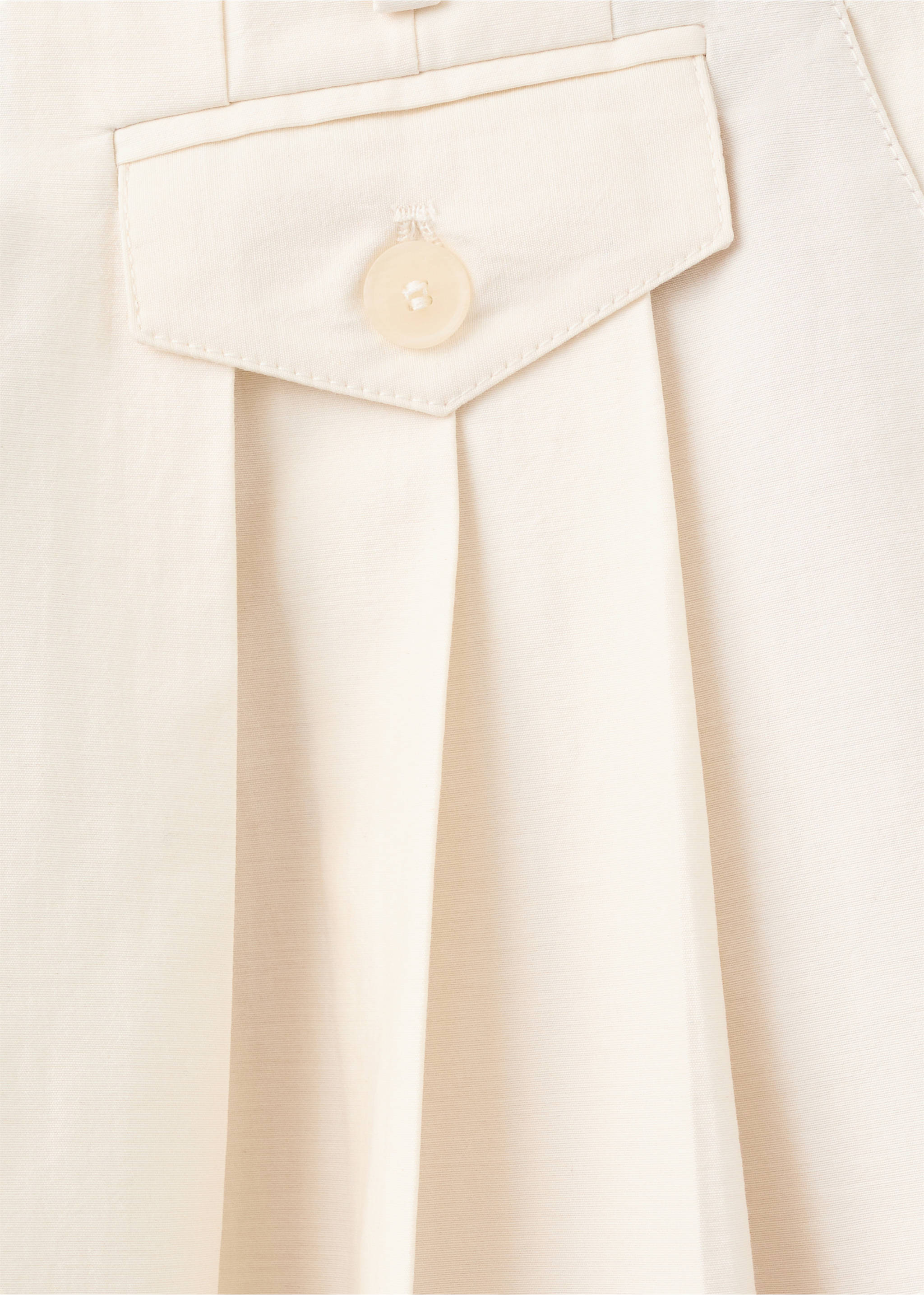 Straight cotton trousers with pleats - Details of the article 8, Ecru. Ref: 27047800-00.