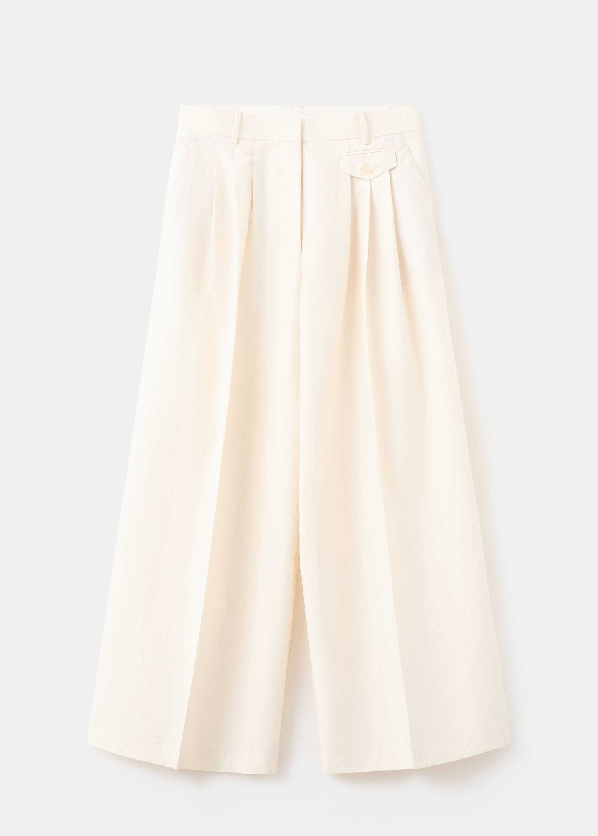 Straight cotton trousers with pleats - Article without model