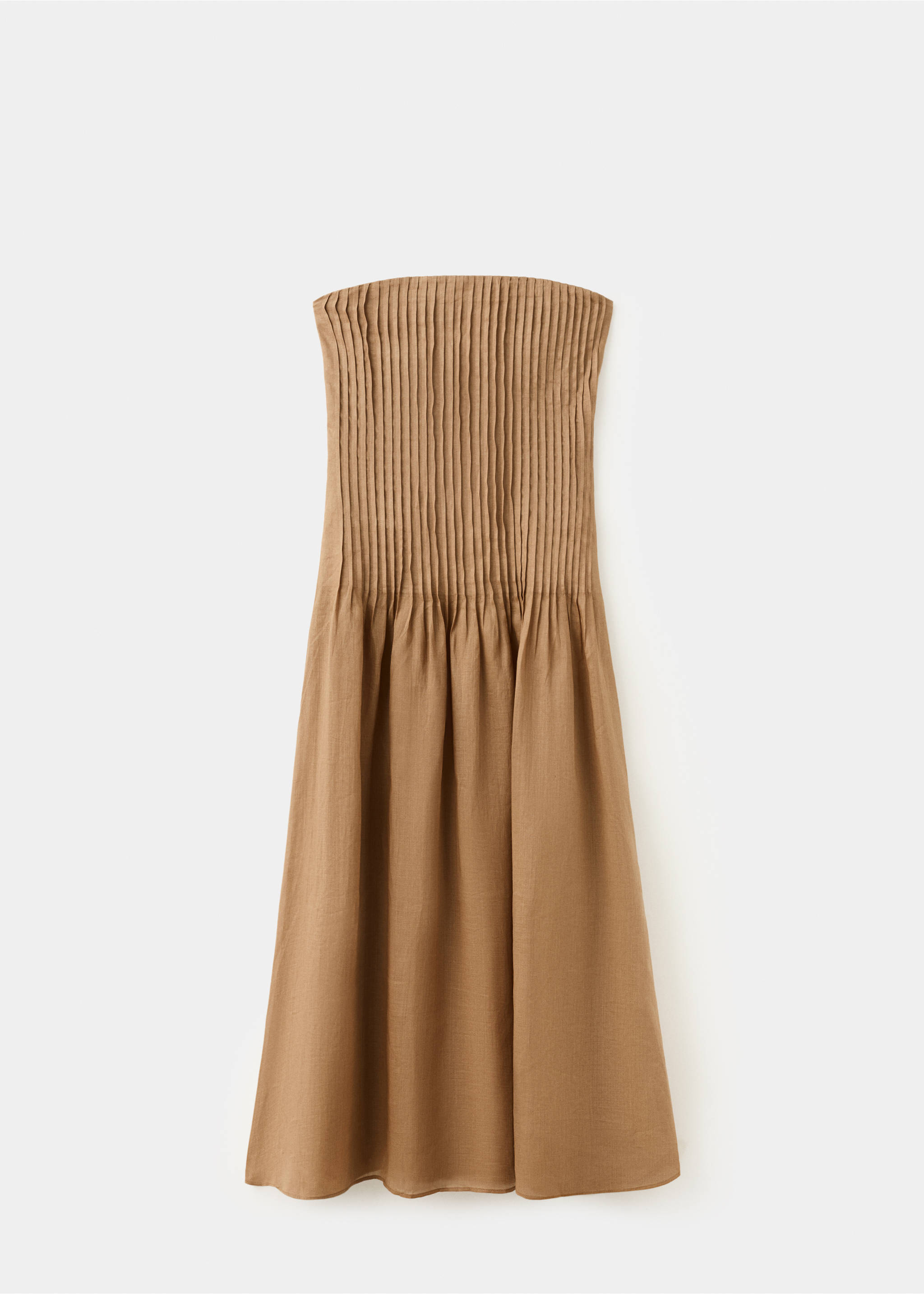 Robe bustier 100 % ramie - Article sans modèle, Beige. Ref: 27047801-00.