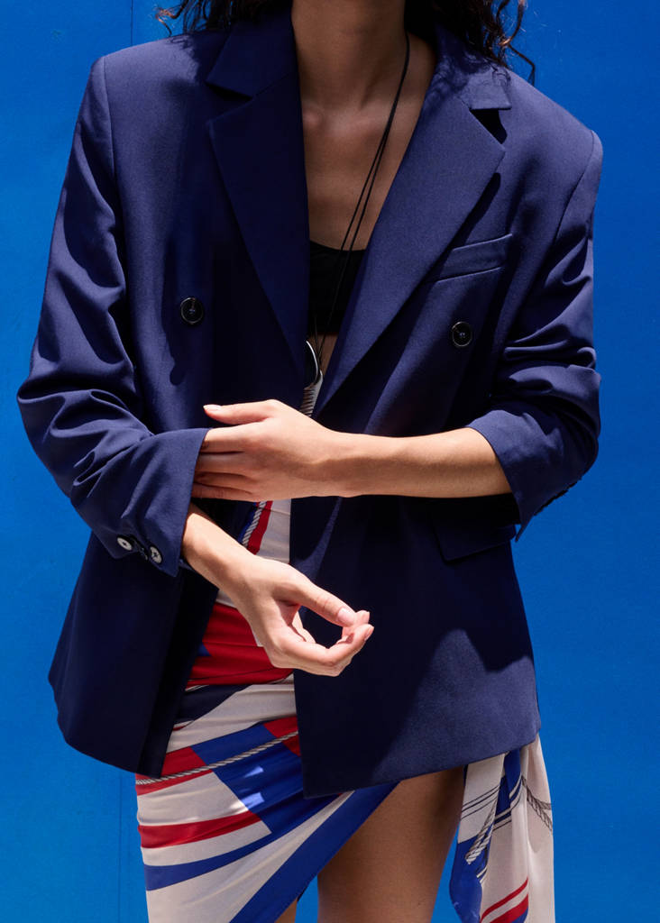 Double-breasted suit blazer