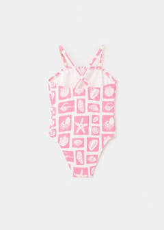 Marine-print swimsuit — Pink 4