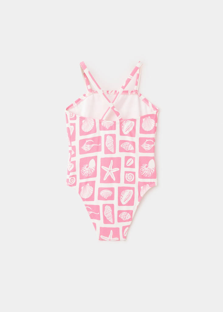 Marine-print swimsuit — Pink