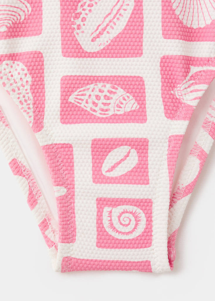 Marine-print swimsuit — Pink