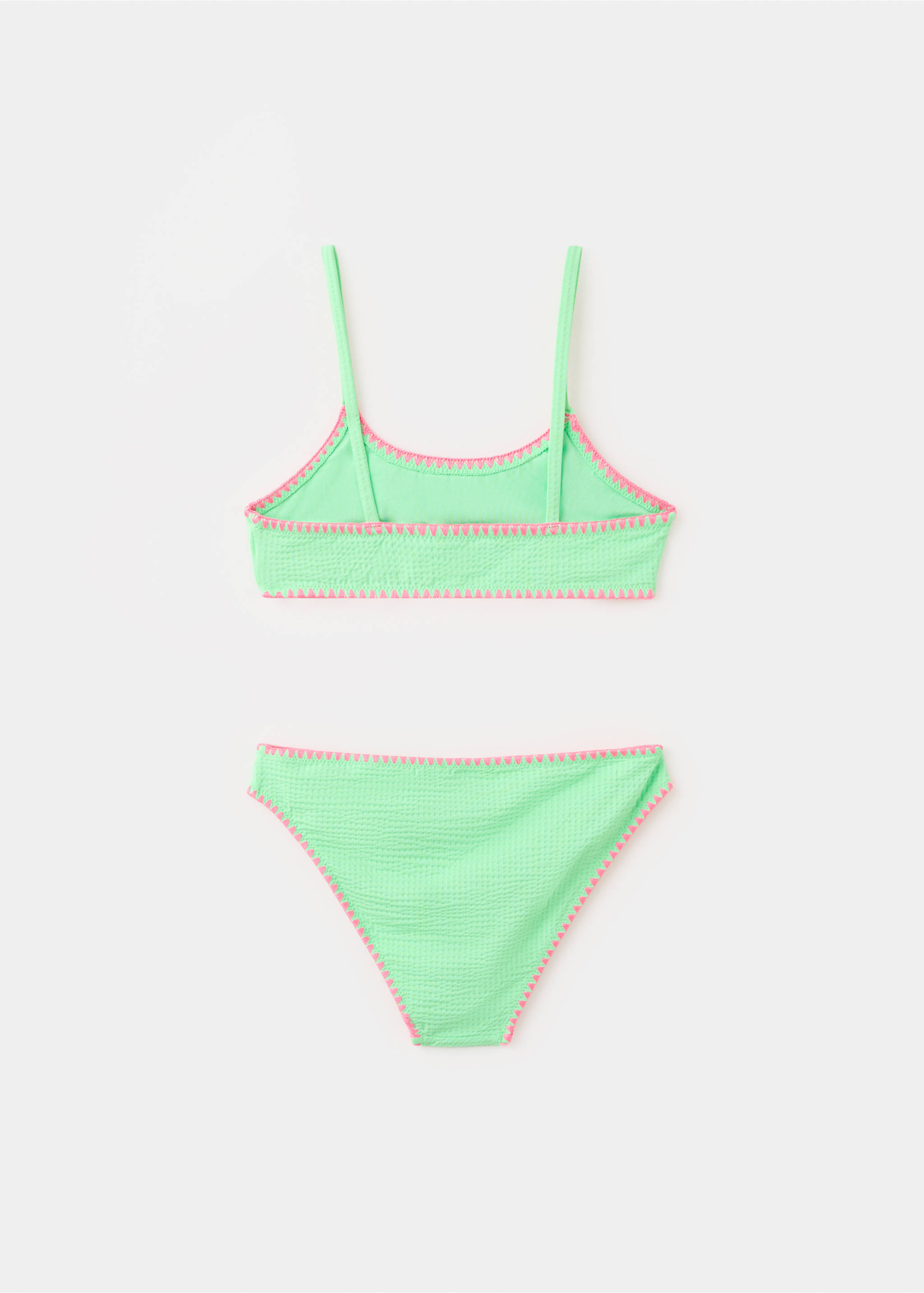 Ribbed trim bikini - Reverse of the article, Mint Green. Ref: 27047894-00.