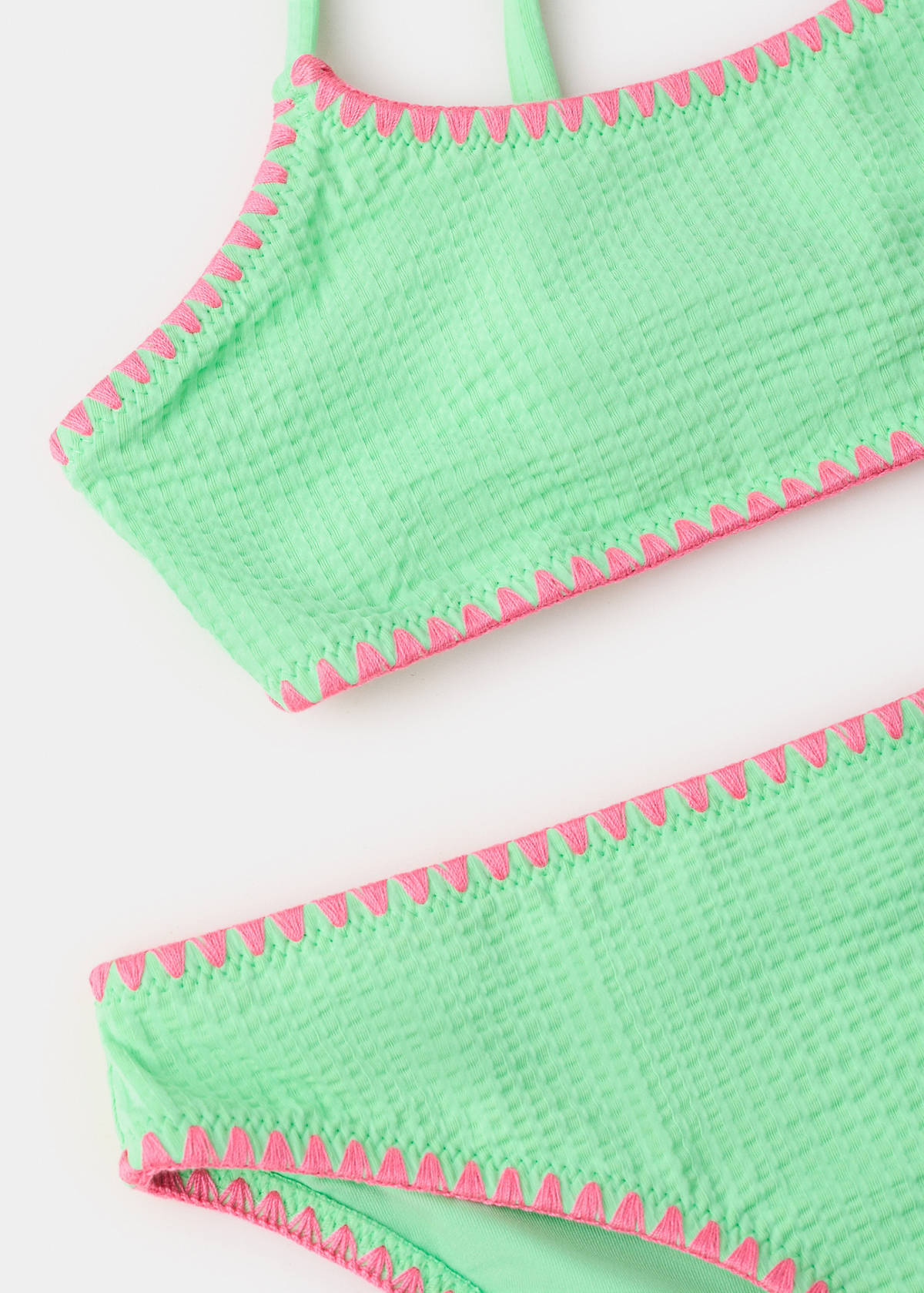 Ribbed trim bikini — Mint Green