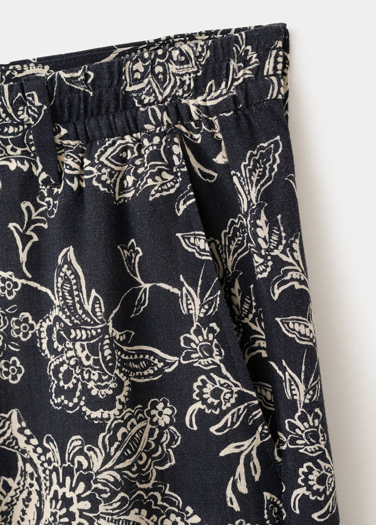Printed slim fit bermuda shorts — Black