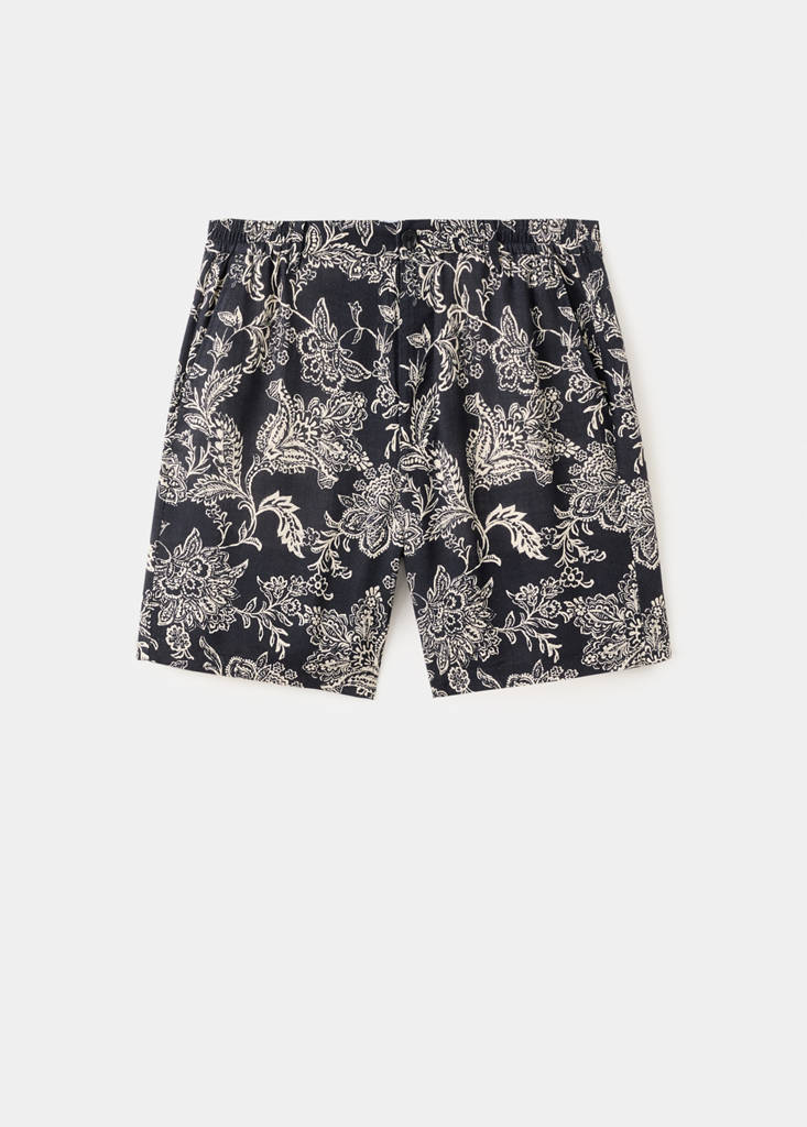 Printed slim fit bermuda shorts — Black
