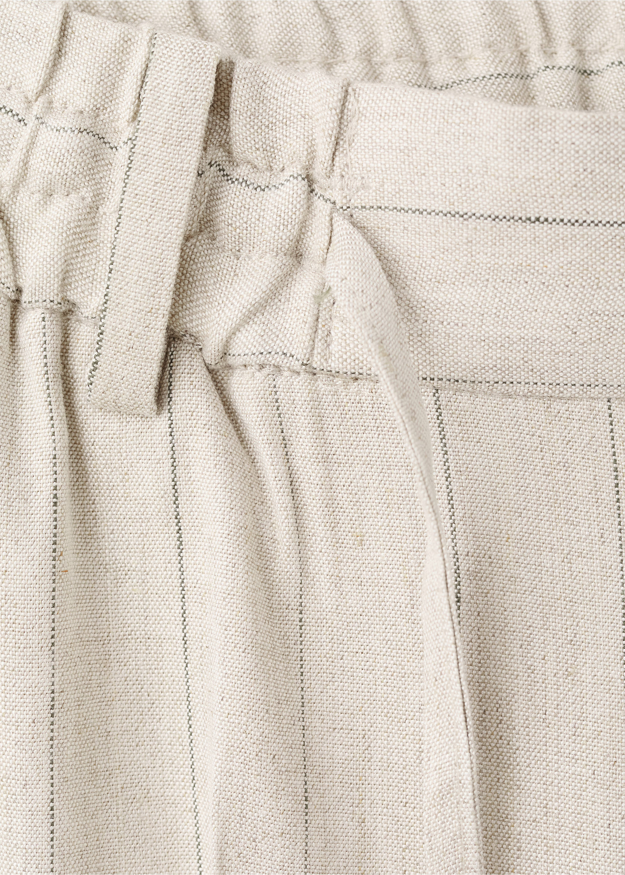 بنطلون سليم فيت مخطط من الكتان - تفاصيل المنتج 0, بيج. Ref: 27047896-00.