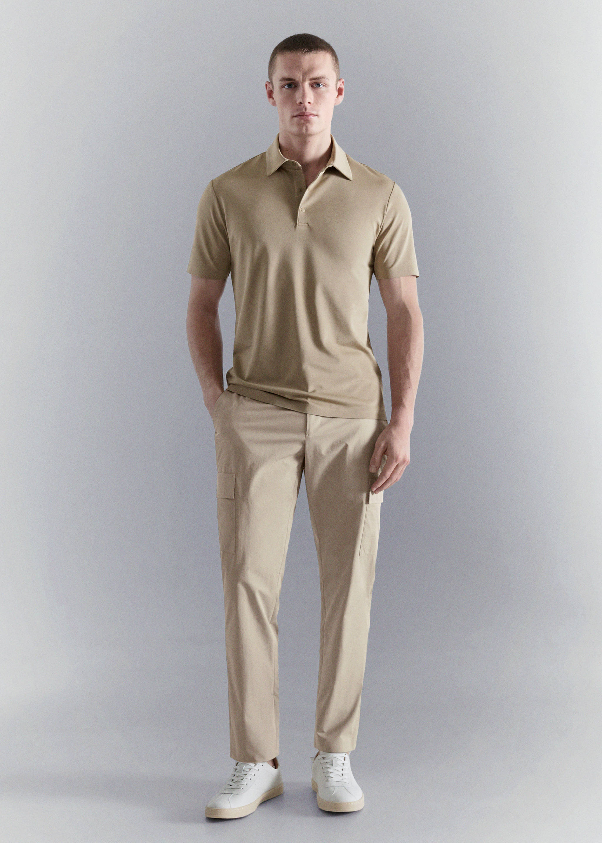 Calças cargo slim fit comfort stretch - Plano geral