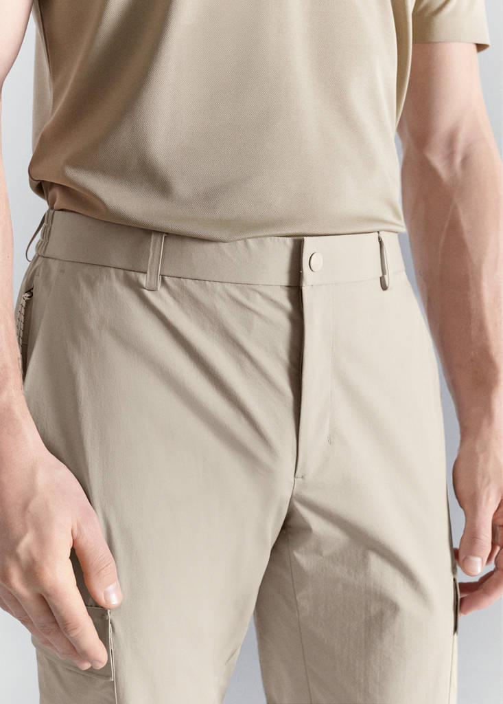 Slim fit comfort stretch cargo trousers — Beige