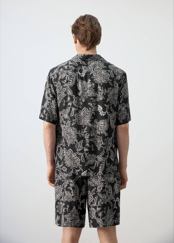 Regular-fit printed shirt — Black