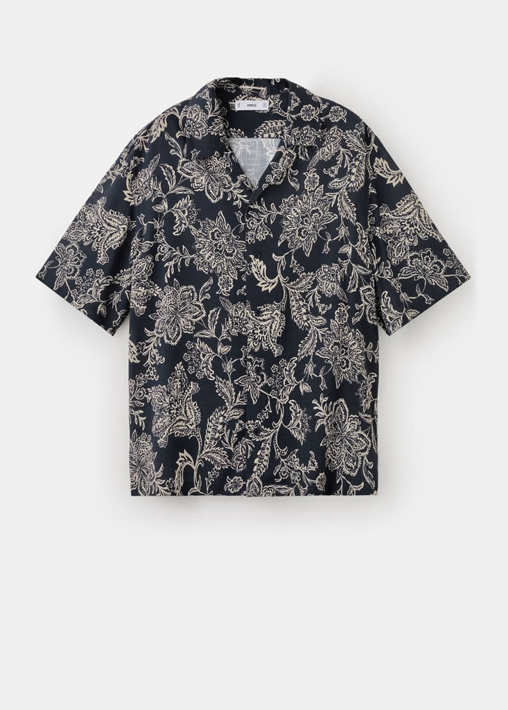 Regular-fit printed shirt — Black