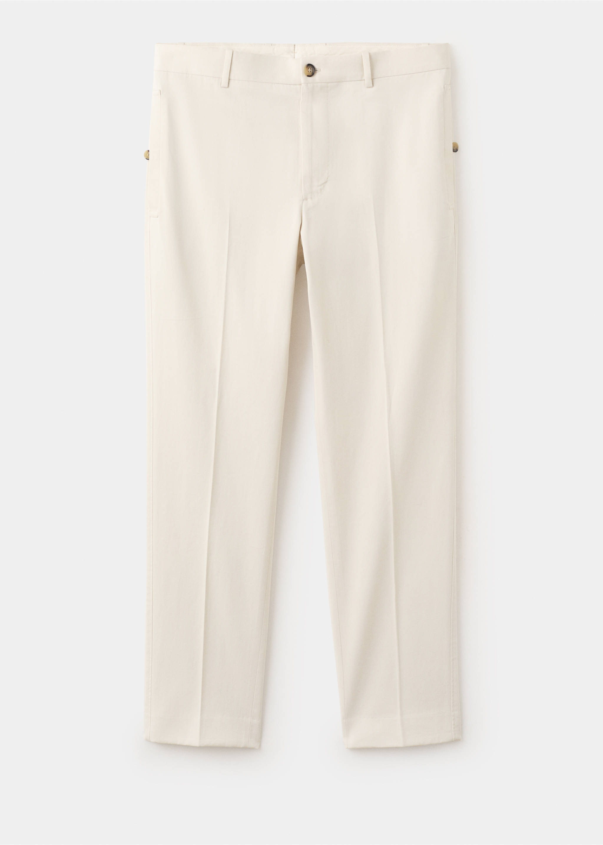 Regular-fit 100% cotton trousers - Article without model, Beige. Ref: 27047899-00.