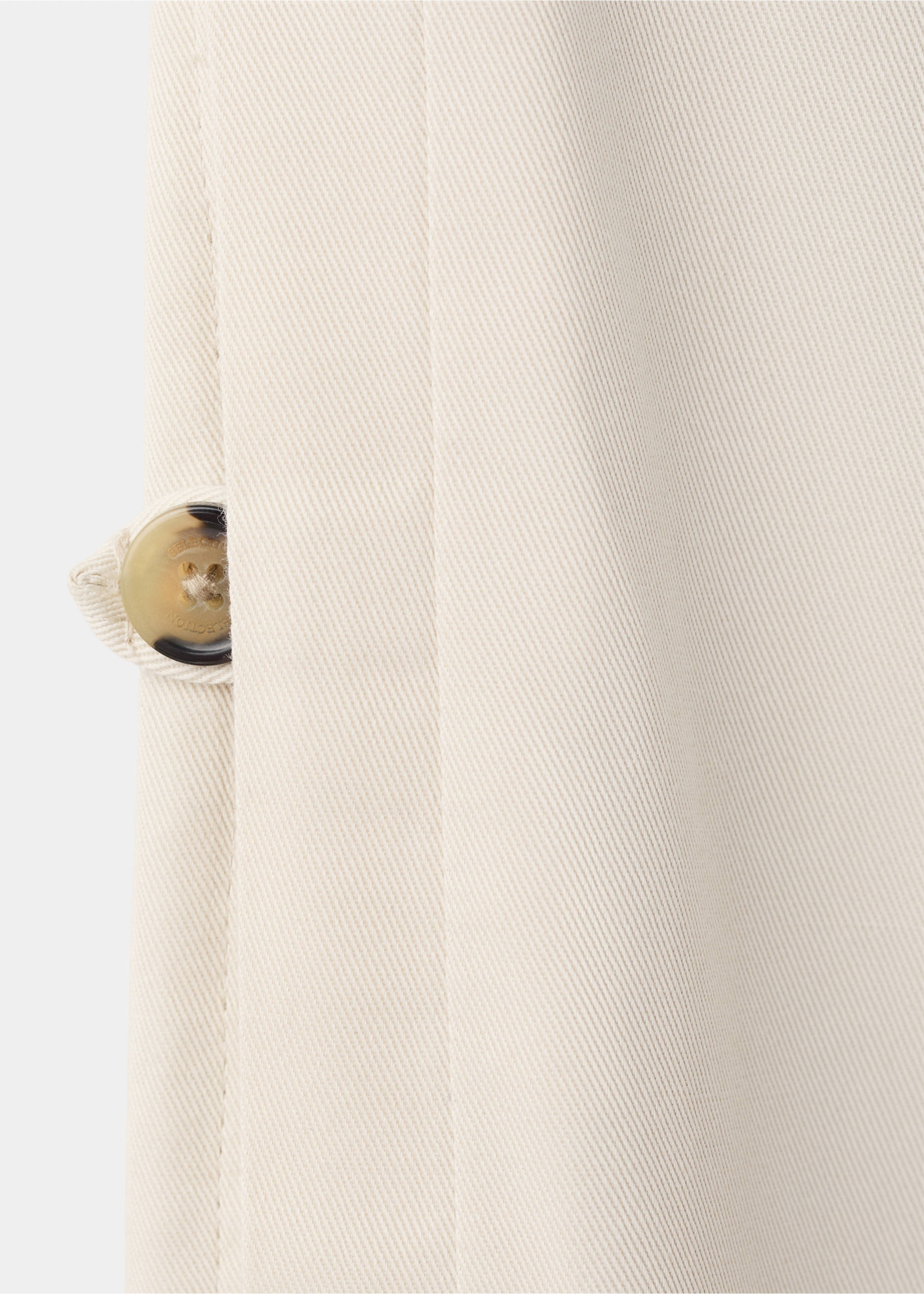 Regular-fit 100% cotton trousers - Details of the article 8, Beige. Ref: 27047899-00.