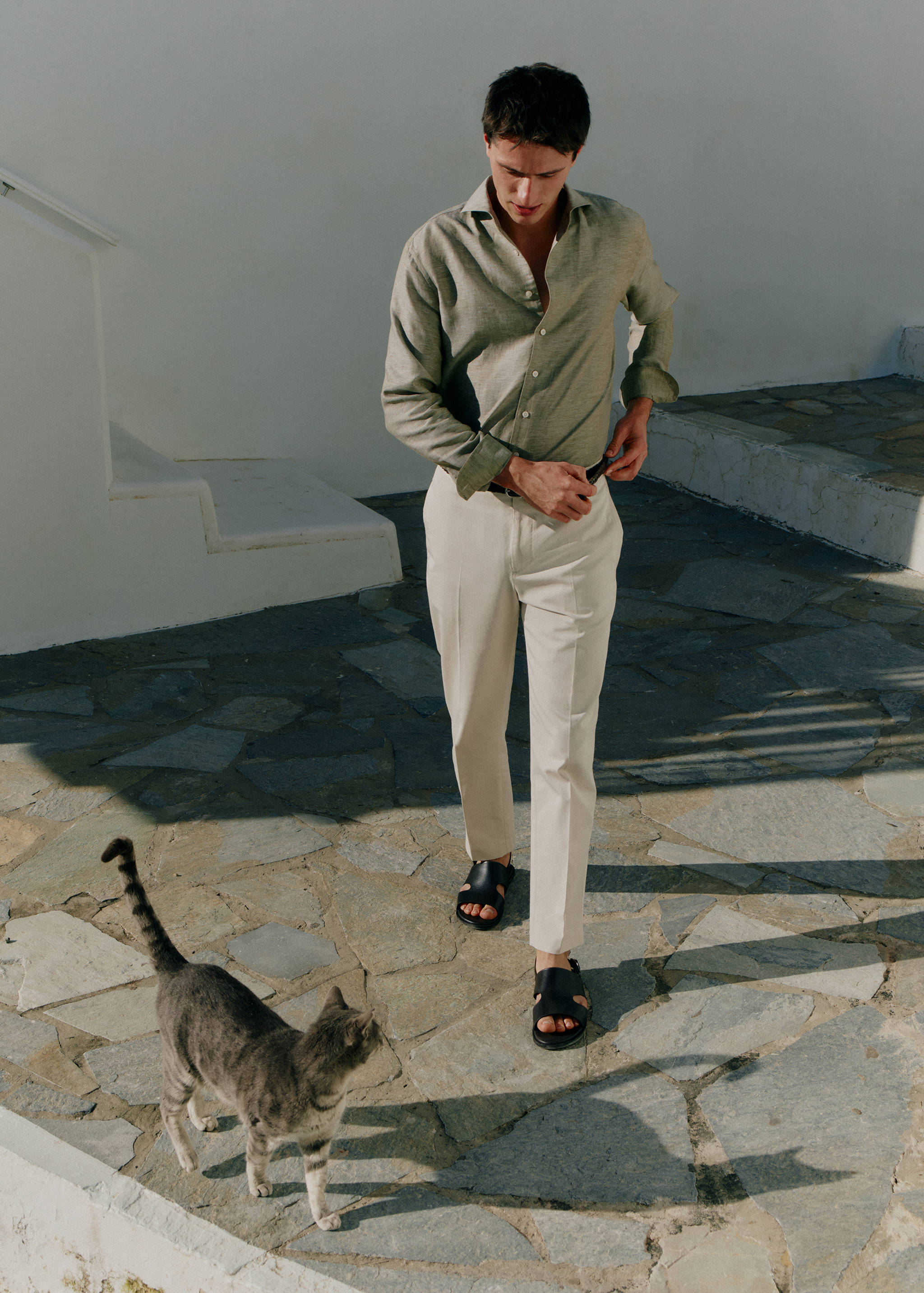 Regular-fit 100% cotton trousers - Details of the article 5