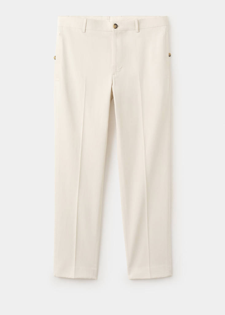 Regular-fit 100% cotton trousers — Beige