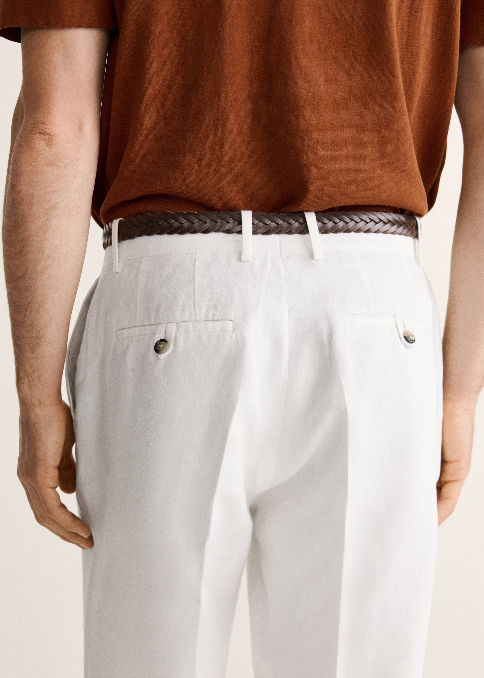 100% linen regular-fit trousers - Details of the article 6