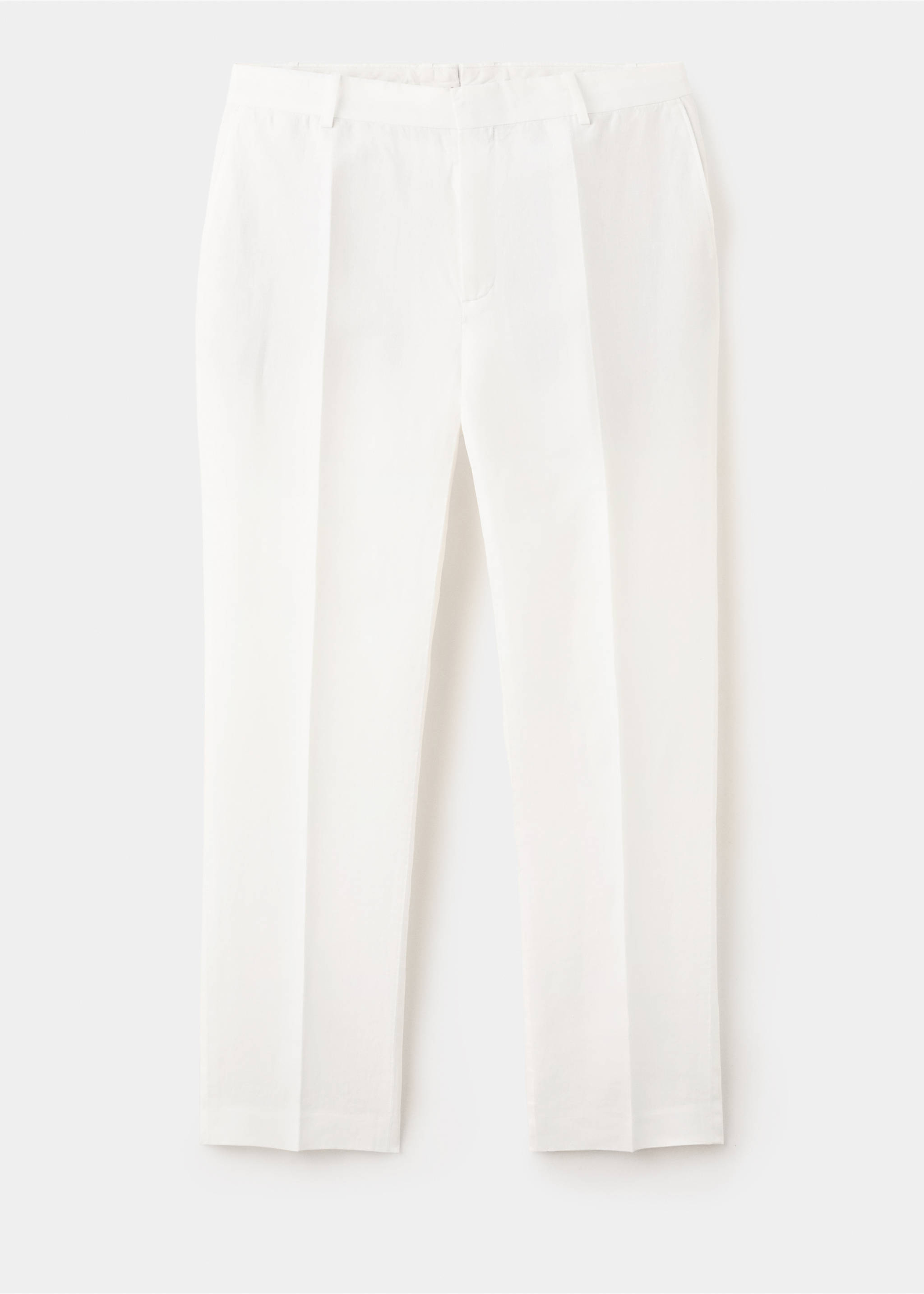 100% linen regular-fit trousers - Article without model, Off White. Ref: 27047900-00.