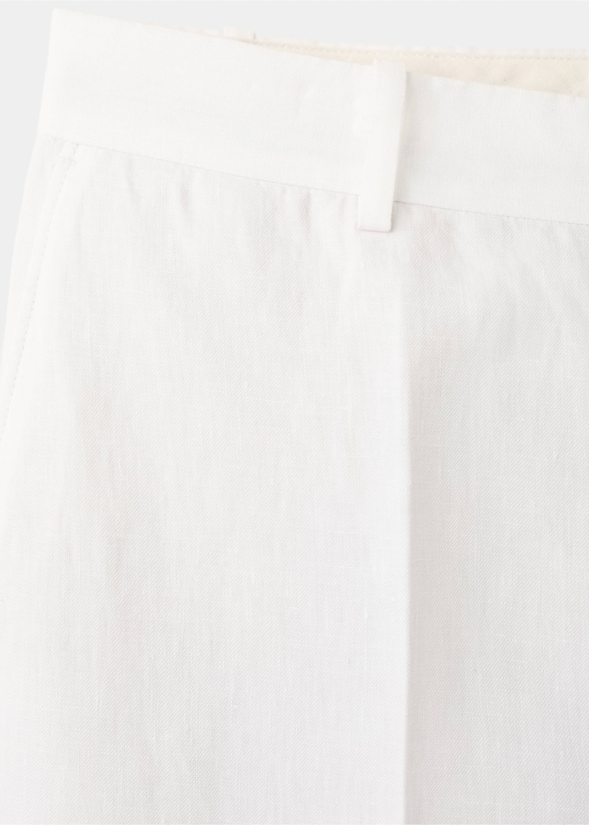 100% linen regular-fit trousers - Details of the article 0, Off White. Ref: 27047900-00.