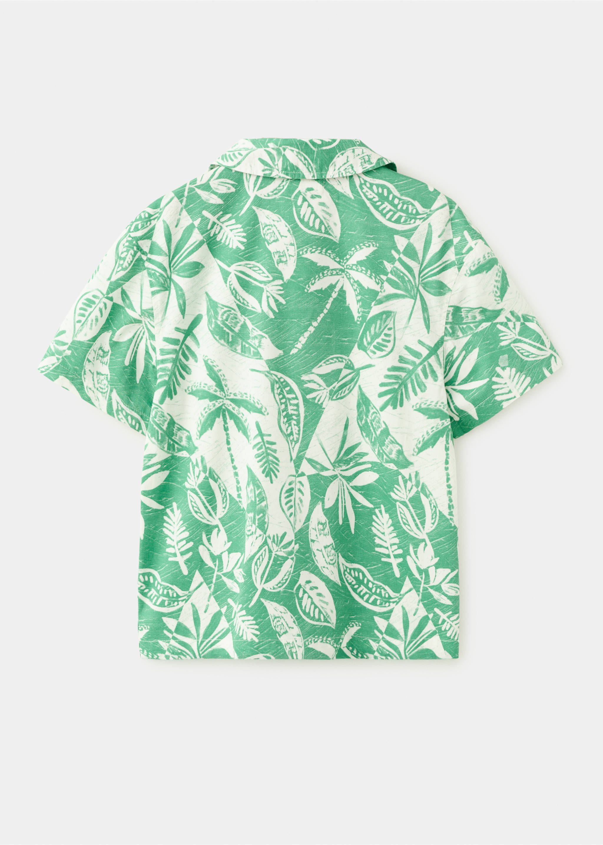 Floral-print cotton shirt - Reverse of the article, Green. Ref: 27047901-00.