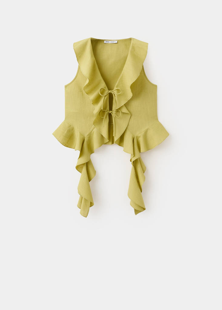 Ruffled top — Pastel Green