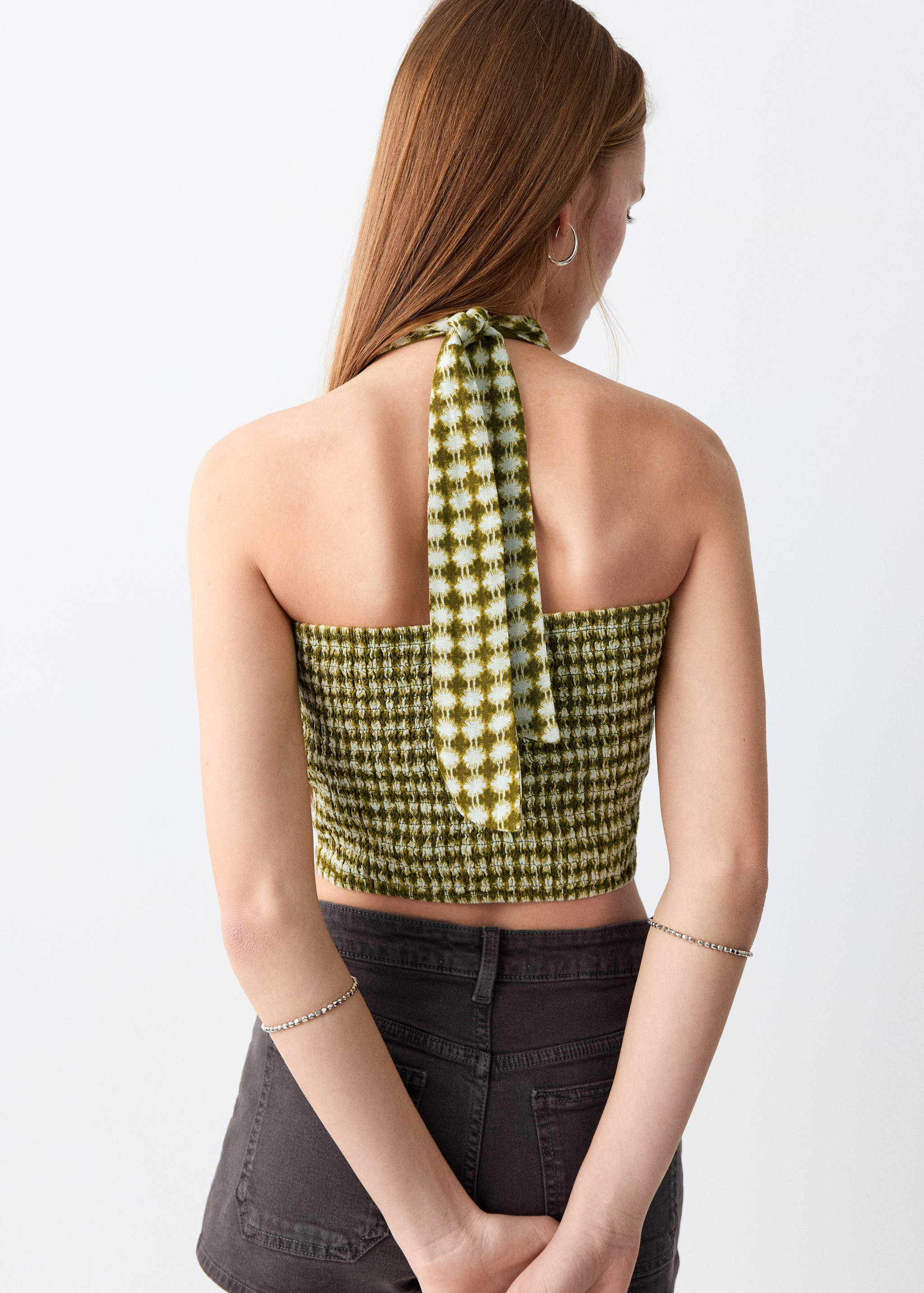Top estampado cuello halter - Reverso del artículo