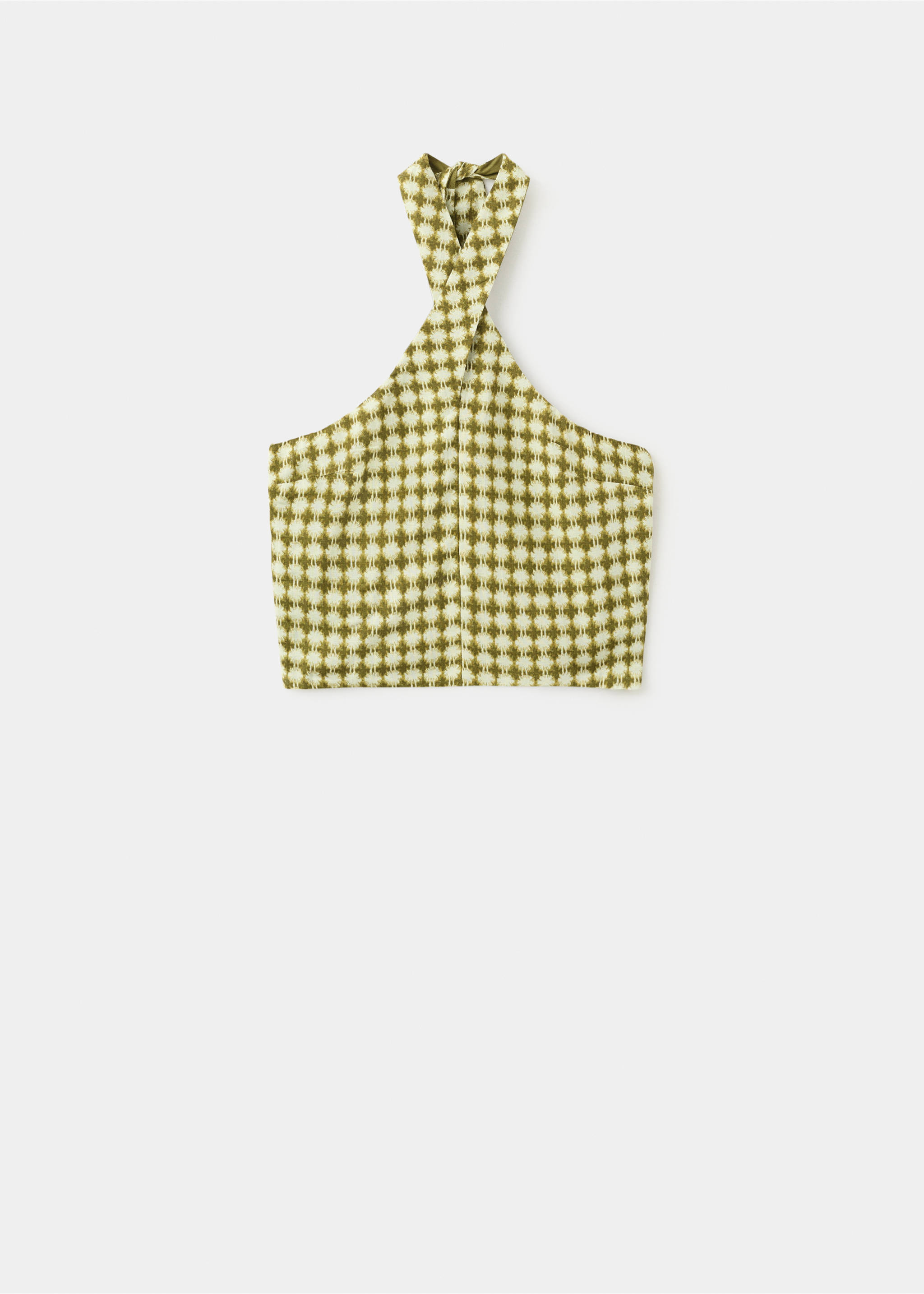 Halter-neck printed top - Article without model, Pastel Green. Ref: 27047903-00.