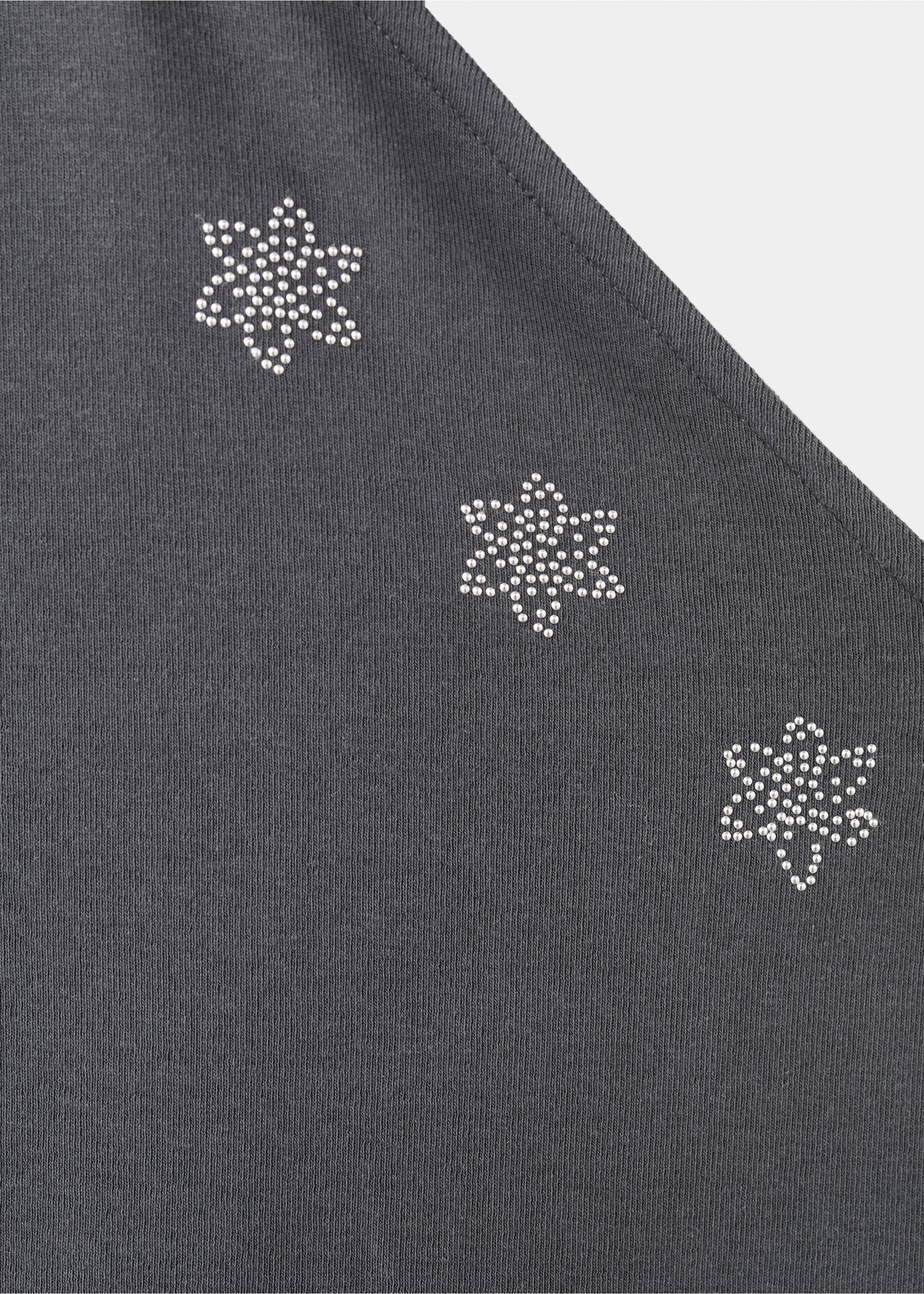 Halter top with rhinestone detail - Details of the article 8, Charcoal. Ref: 27047906-00.