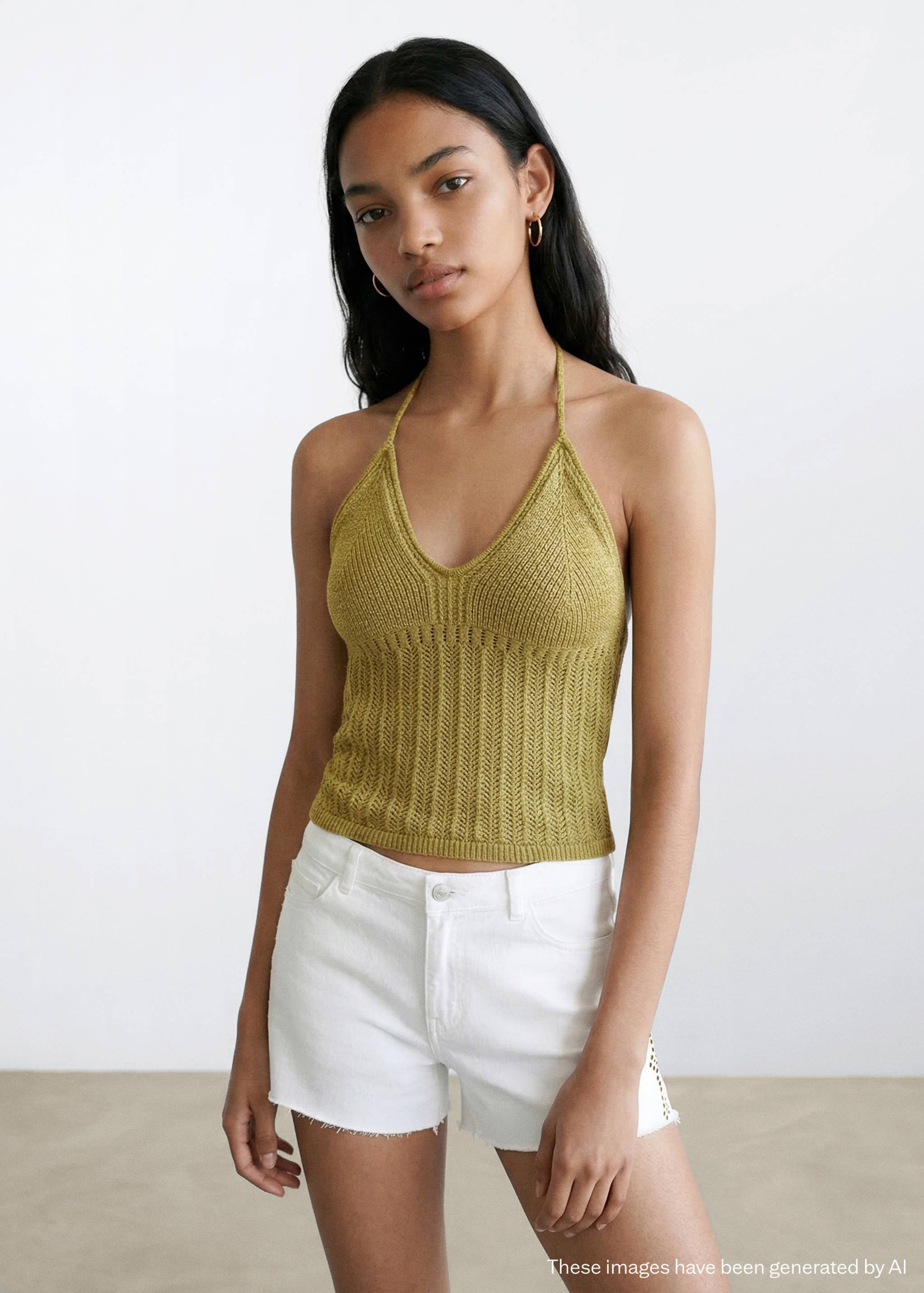 Fine knit halter top - Medium plane