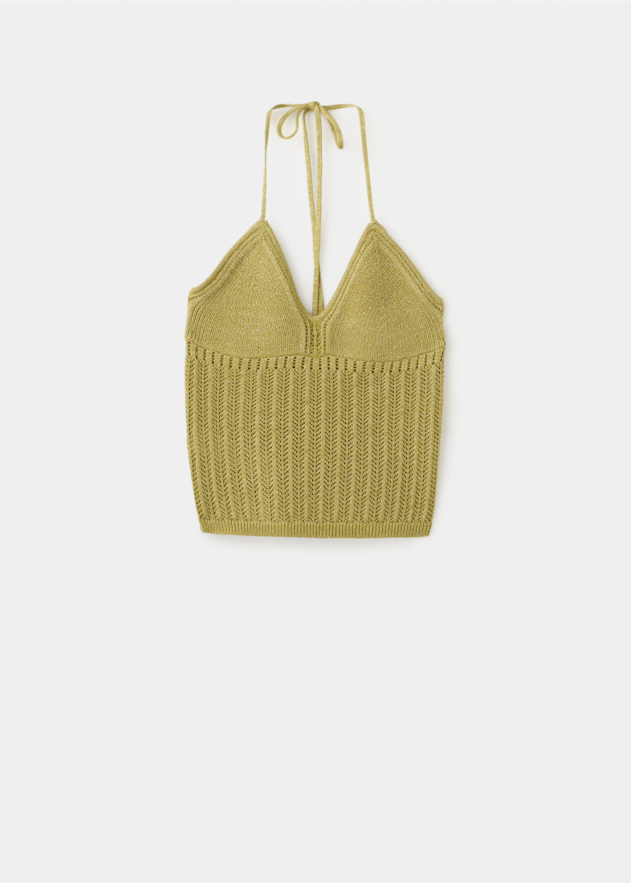 Top halter en maille fine - Article sans modèle, Vert. Ref: 27047908-00.