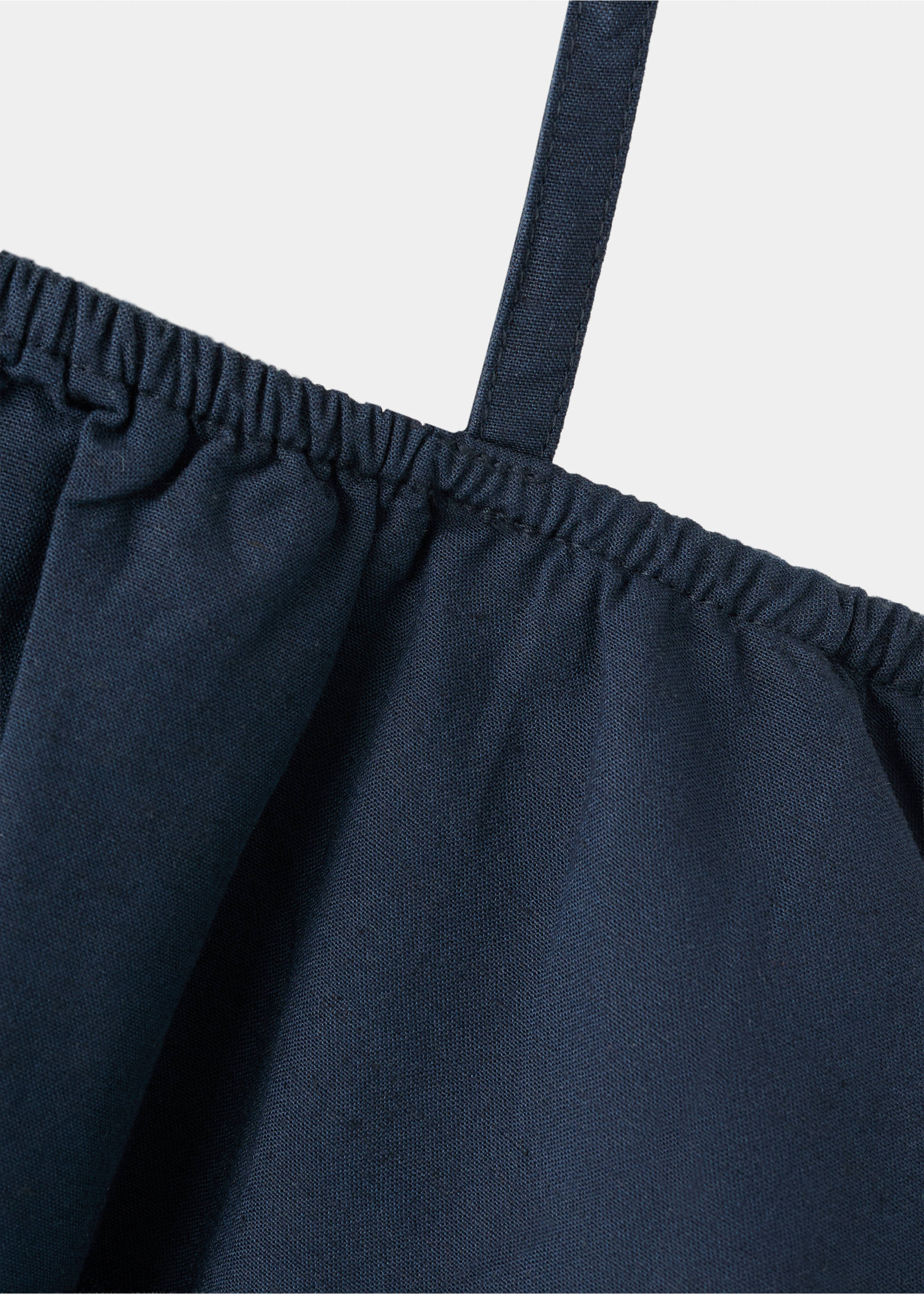 Ruffle asymmetric blouse - Details of the article 0, Navy. Ref: 27047909-00.