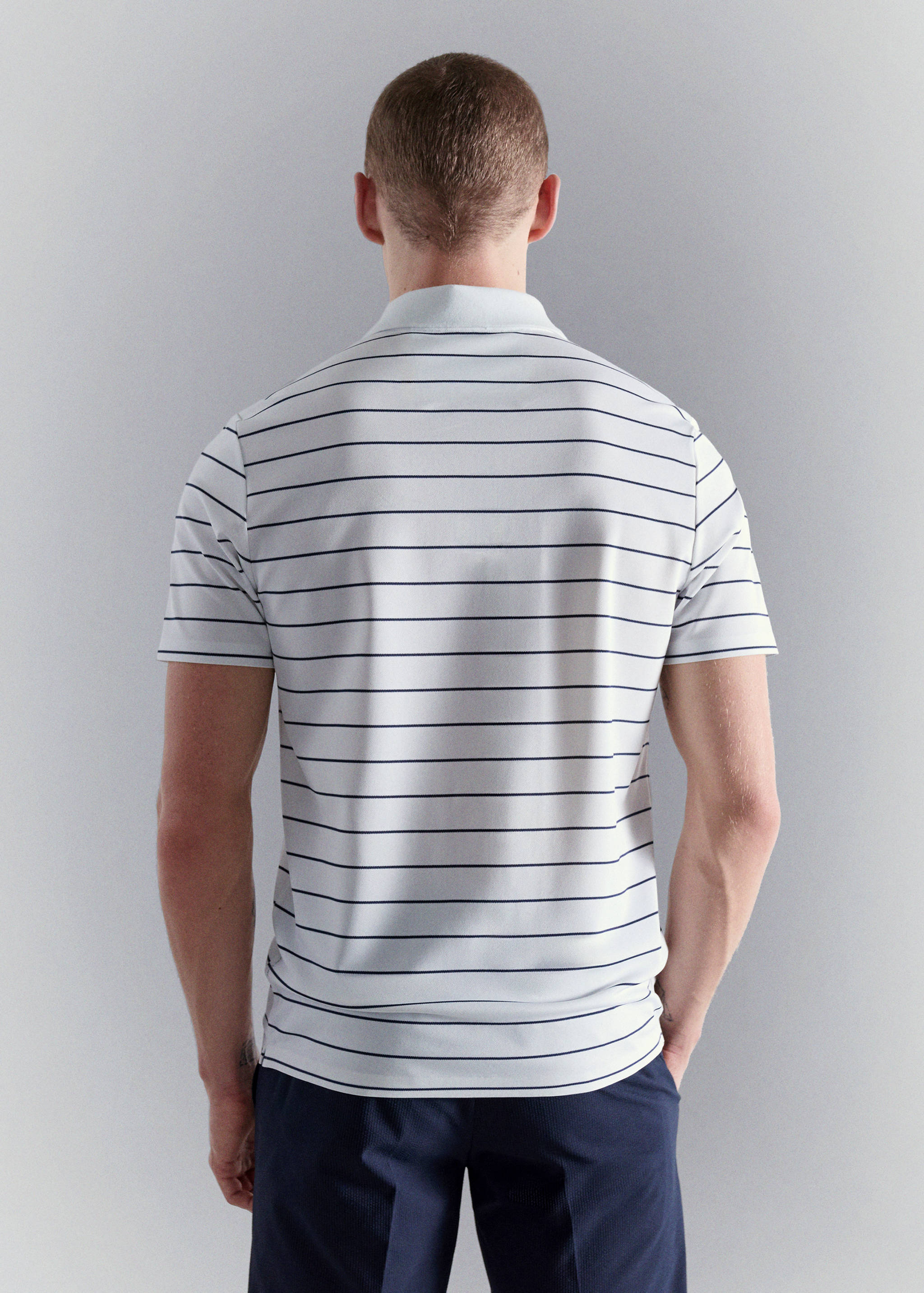 Polo slim-fit rayures COOLMAX® - Verso de l’article
