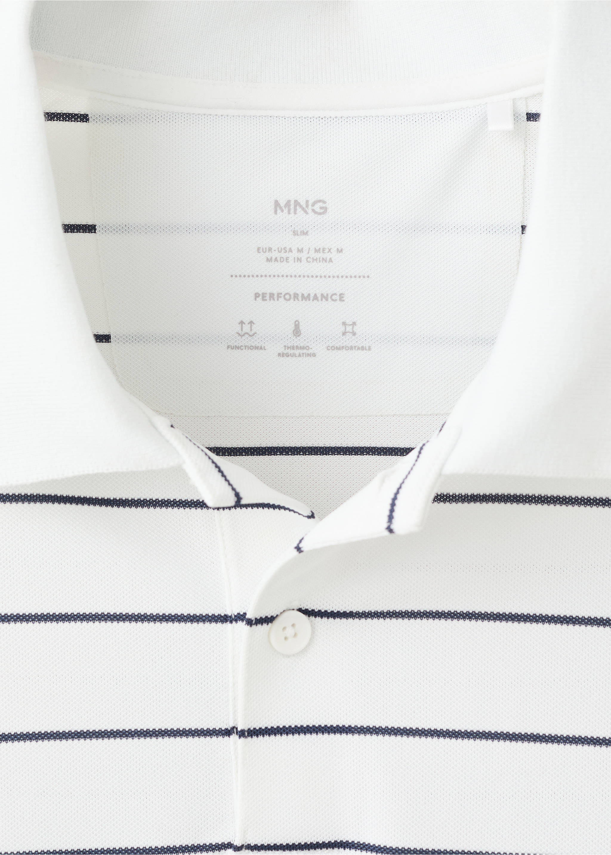 Polo slim-fit rayures COOLMAX® - Détail de l'article 8, Blanc. Ref: 27047911-00.