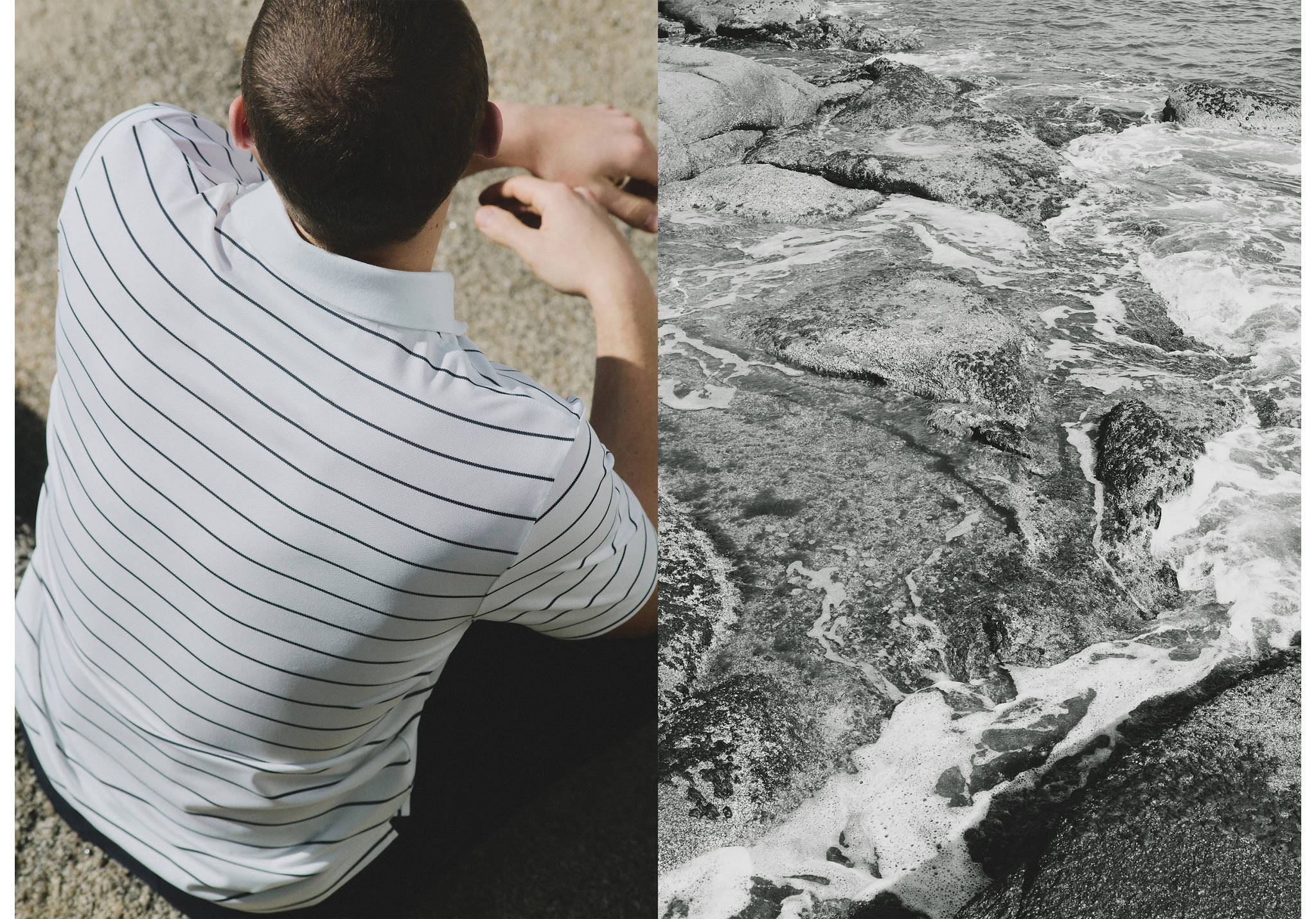 Slim fit striped polo shirt COOLMAX® - Panoramic plane