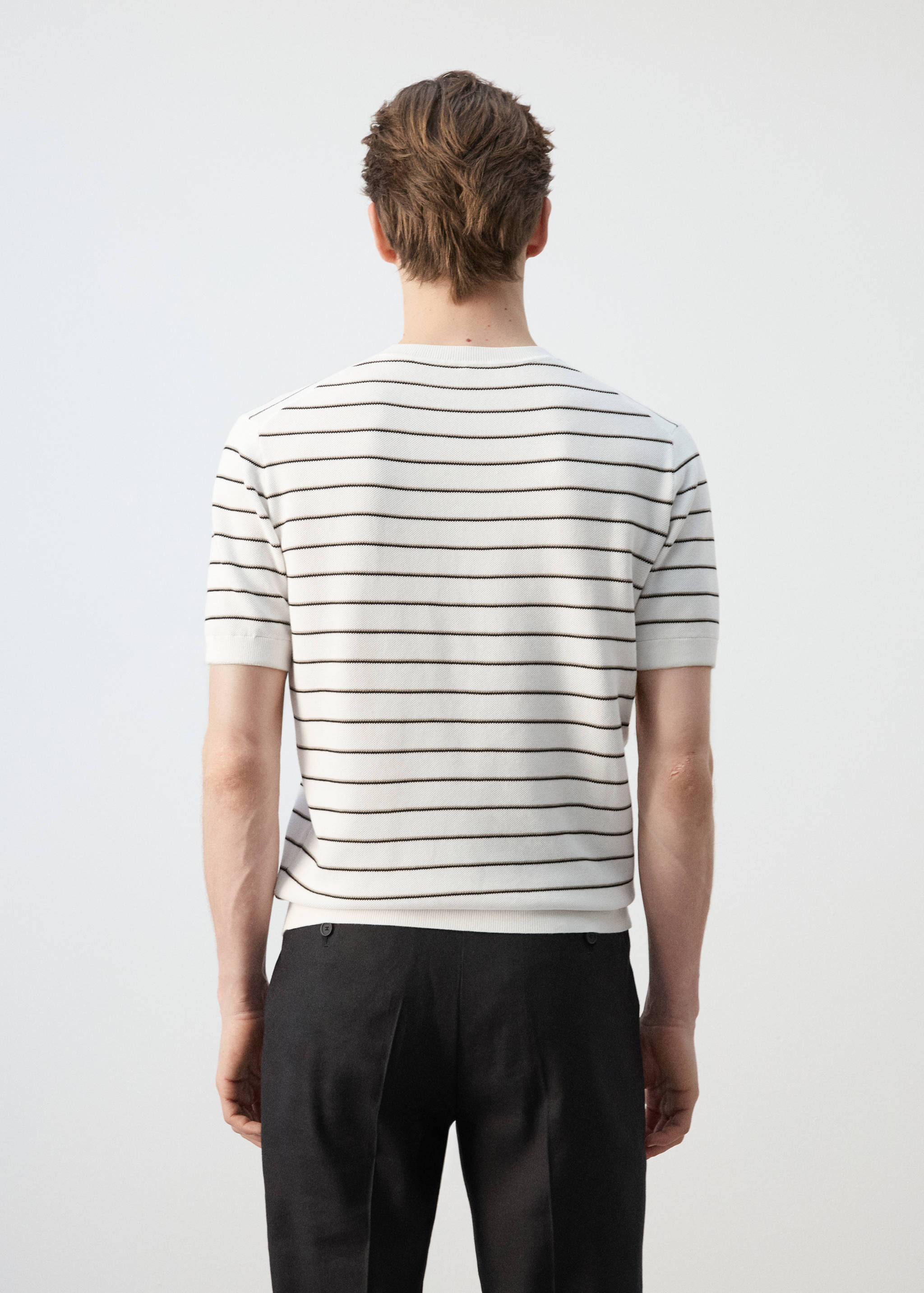 Camiseta algodón punto rayas - Reverso del artículo