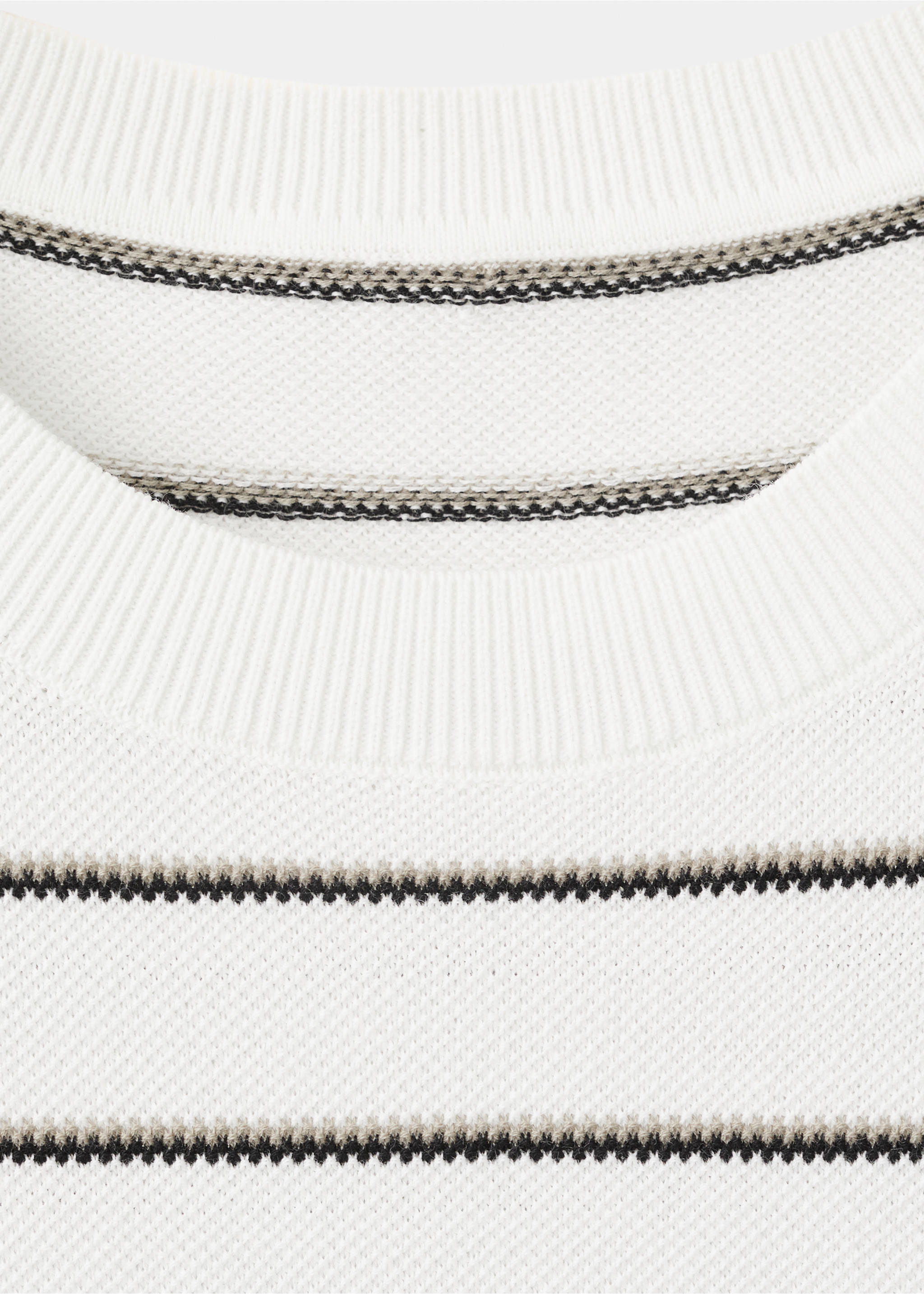 Camiseta algodón punto rayas - Detalle del artículo 8, Blanco roto. Ref: 27047914-00.