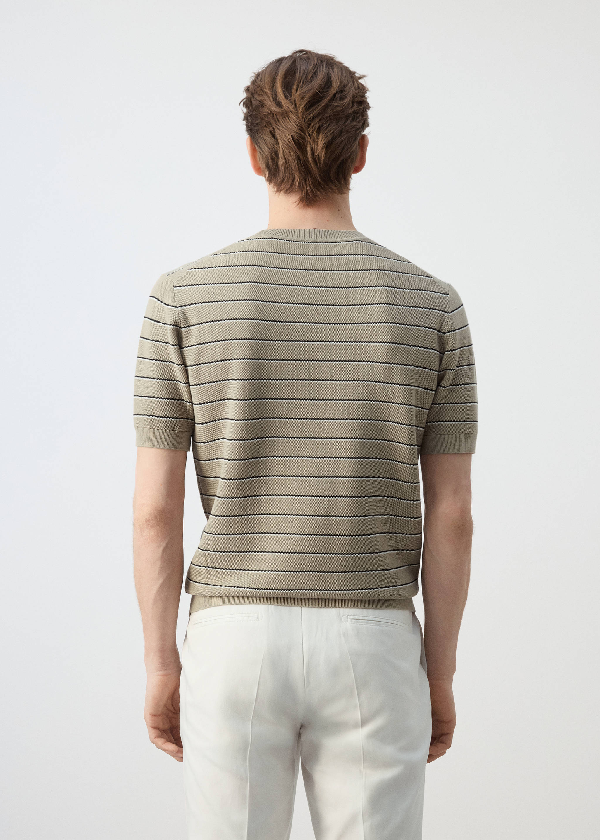 Camiseta algodón punto rayas - Reverso del artículo