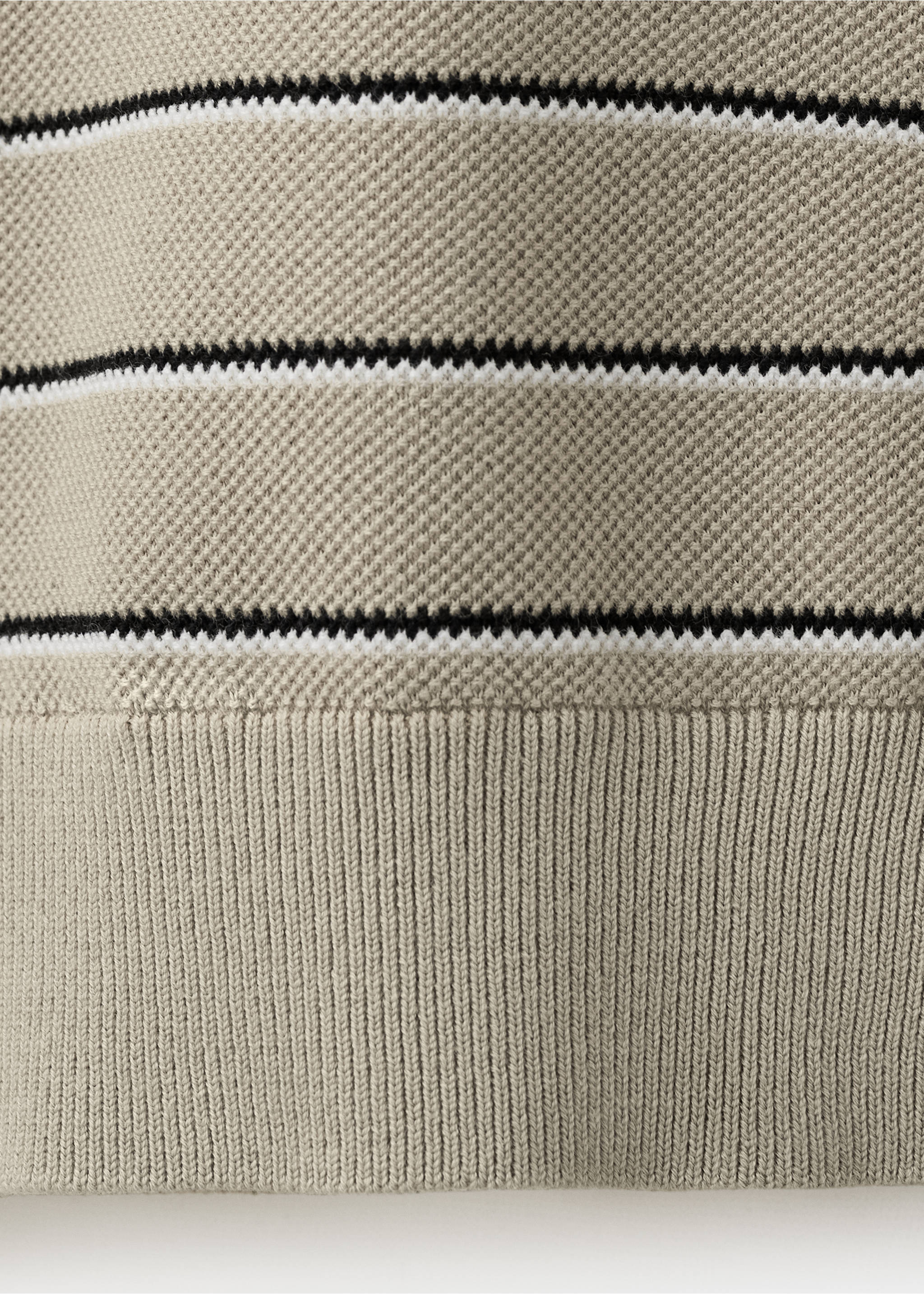 Camiseta algodón punto rayas - Detalle del artículo 0, Beige. Ref: 27047914-00.