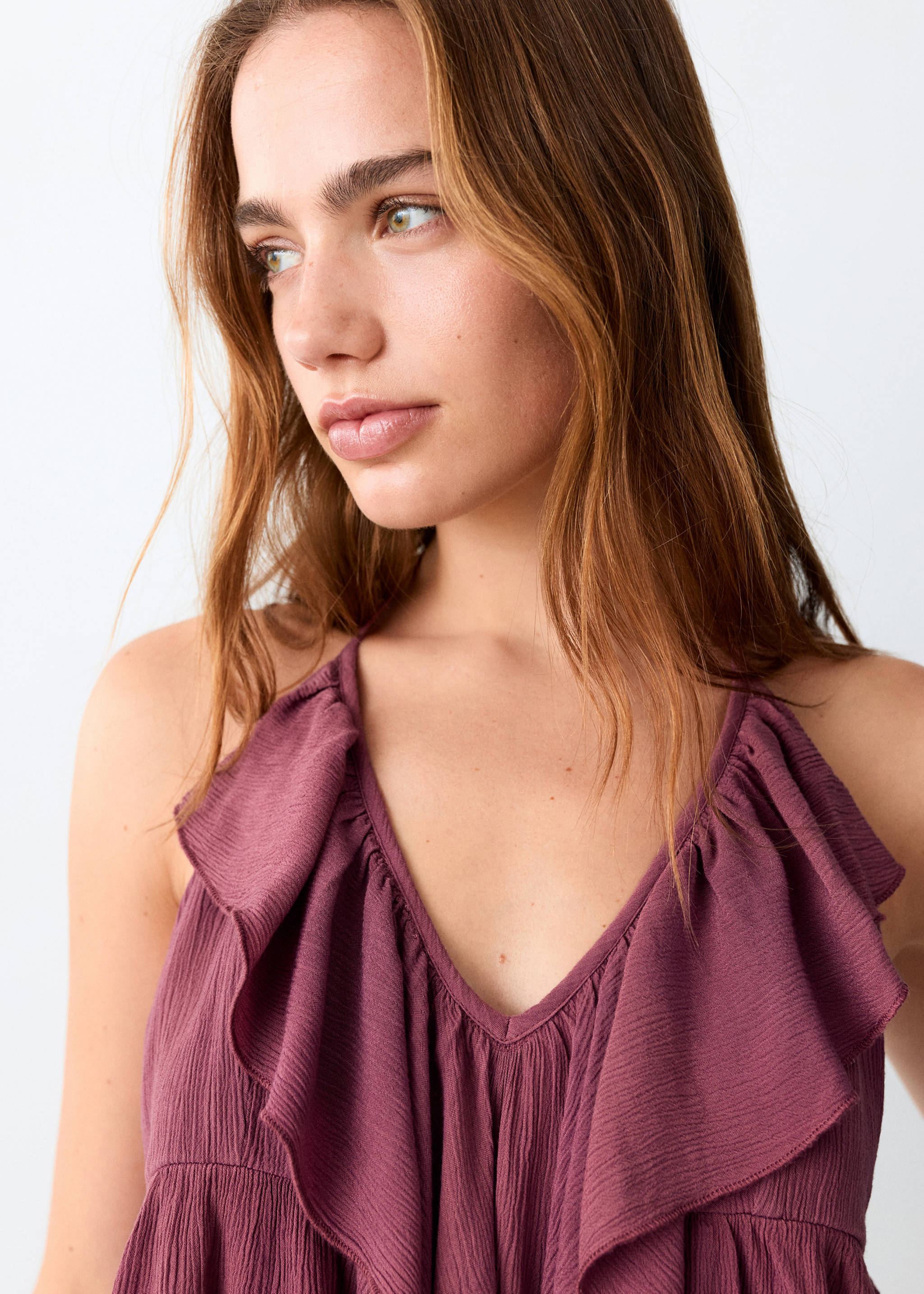 Halter neck ruffled top - Details of the article 1