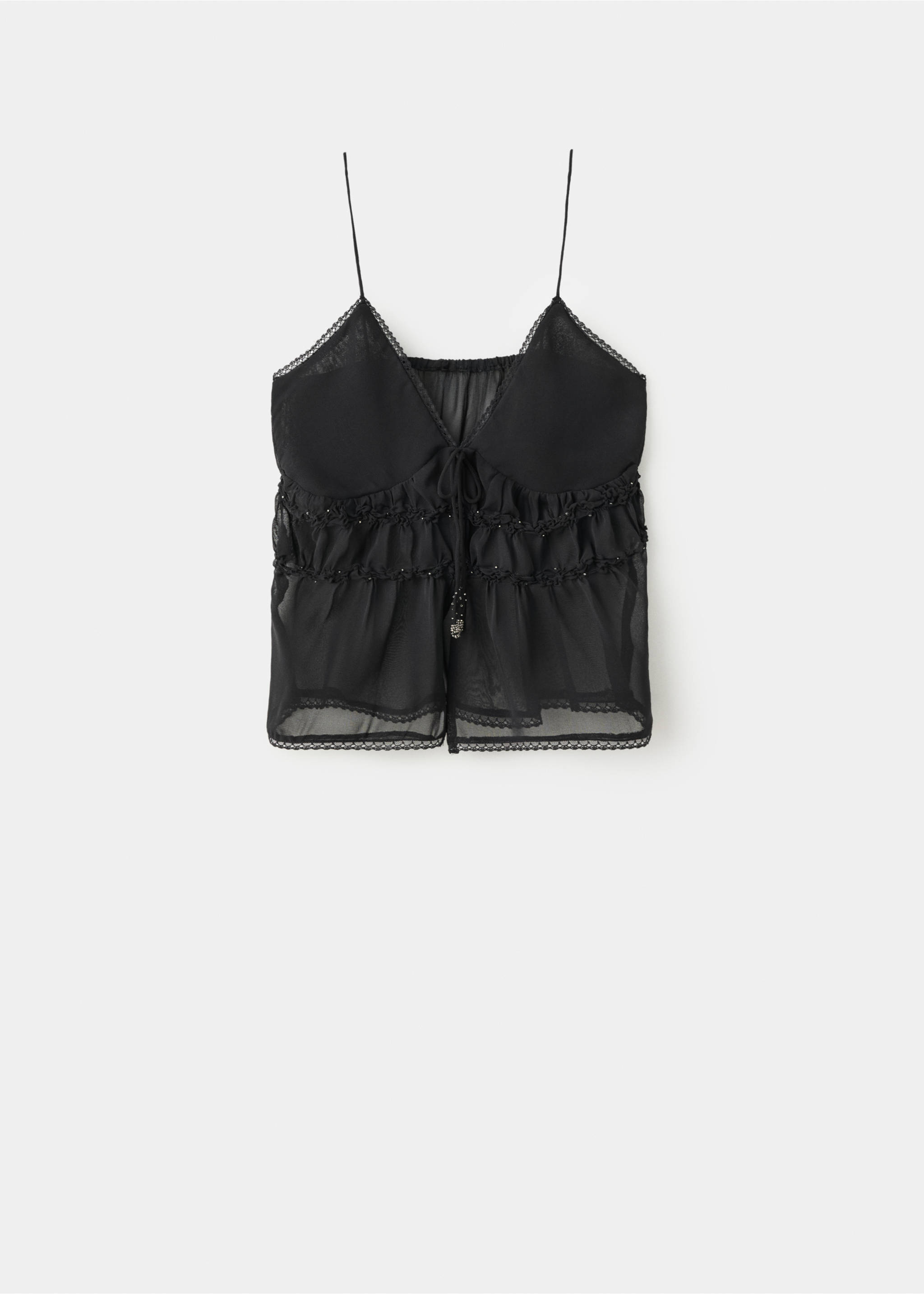 Top detalle abalorios - Artículo sin modelo, Negro. Ref: 27047916-00.