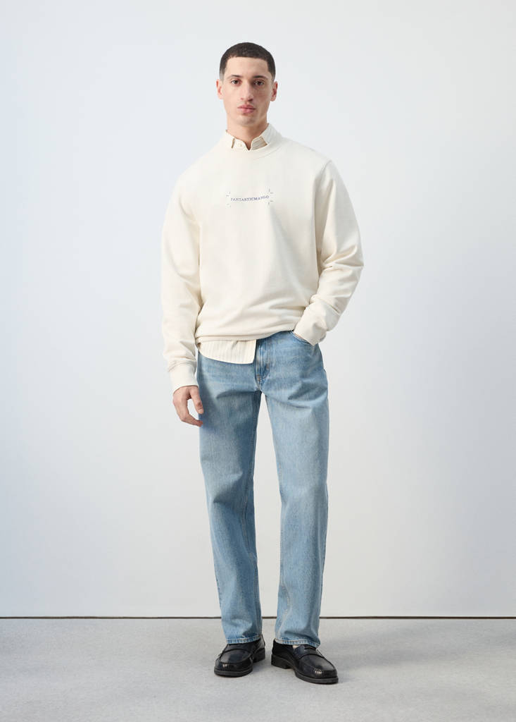Printed sweatshirt 100% cotton — Off White
