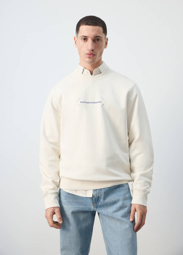 Printed sweatshirt 100% cotton — Off White