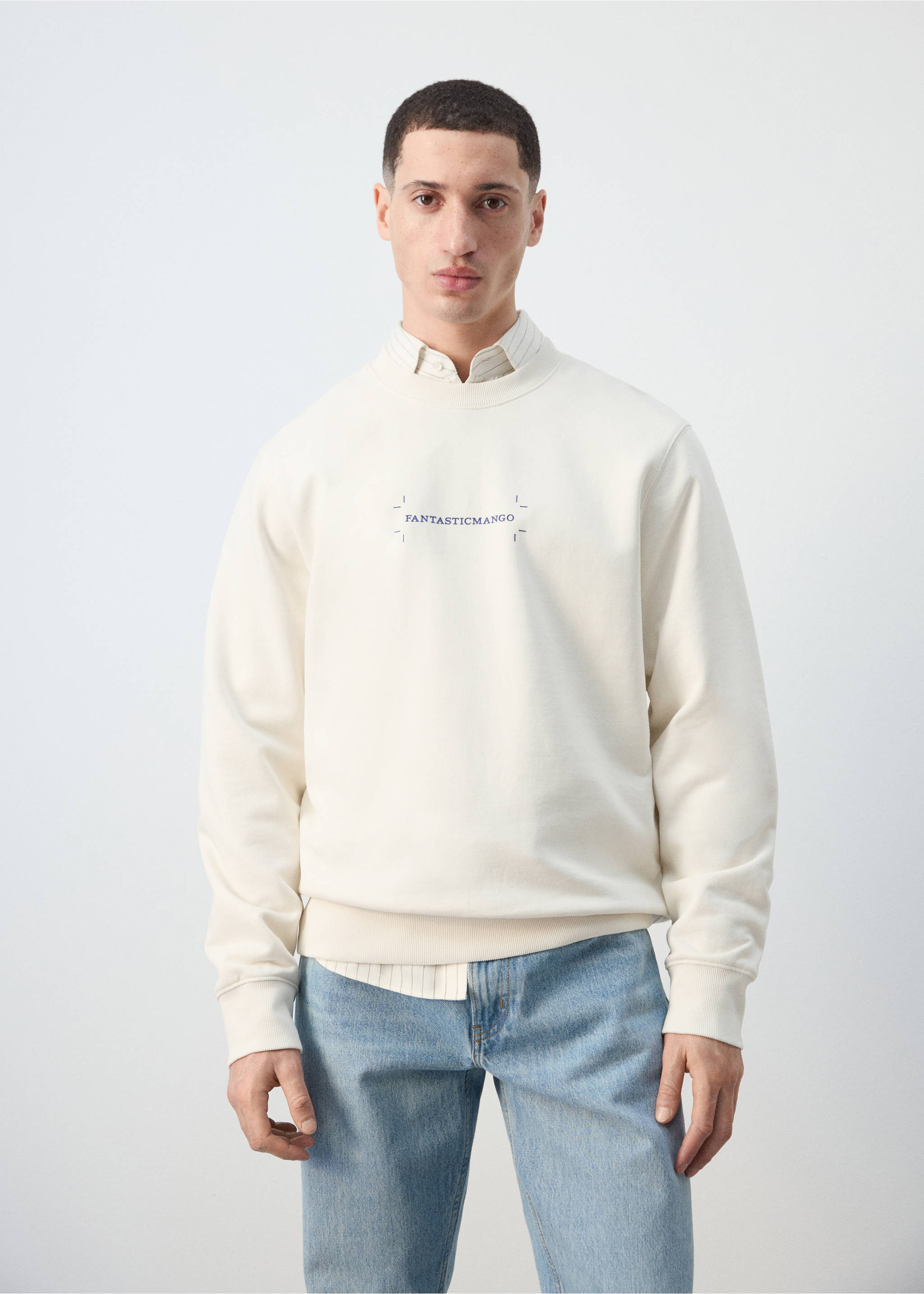 100% cotton hooded sweatshirt text - Medium plane, Off White. Ref: 27047917-00.